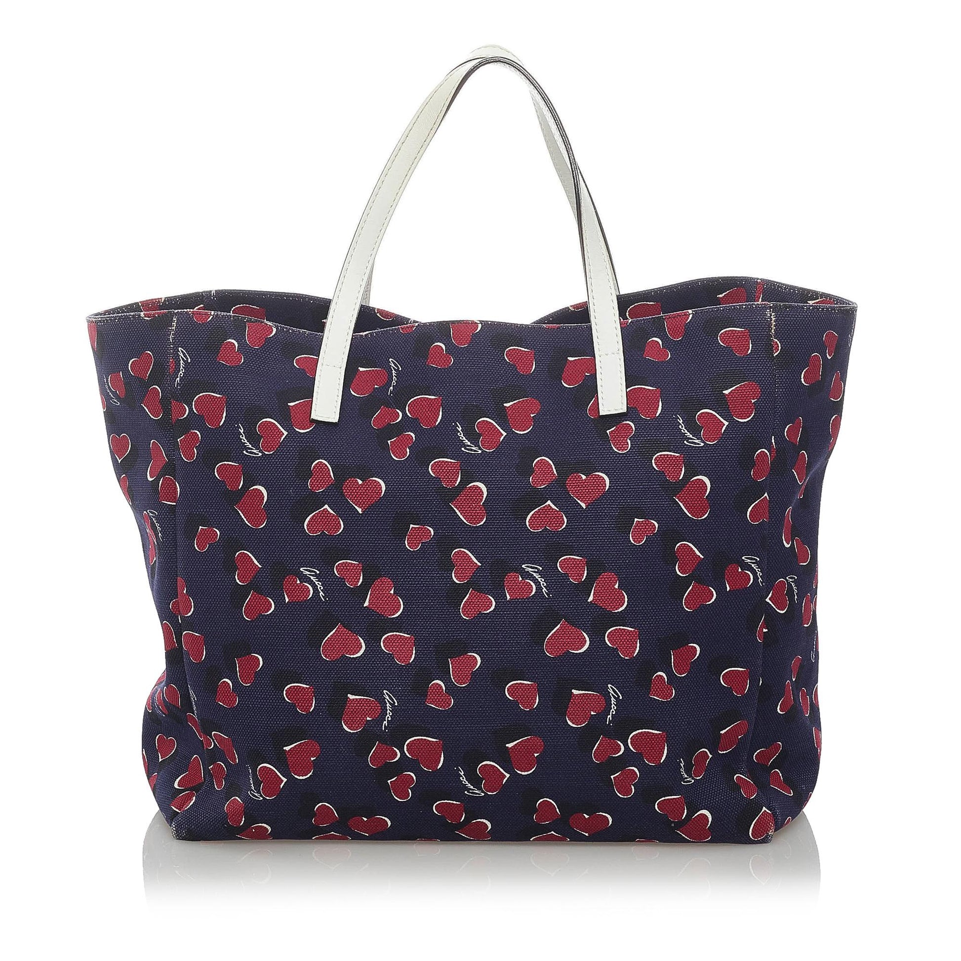Gucci Heartbeat SHG Canvas Blue Tote Bag