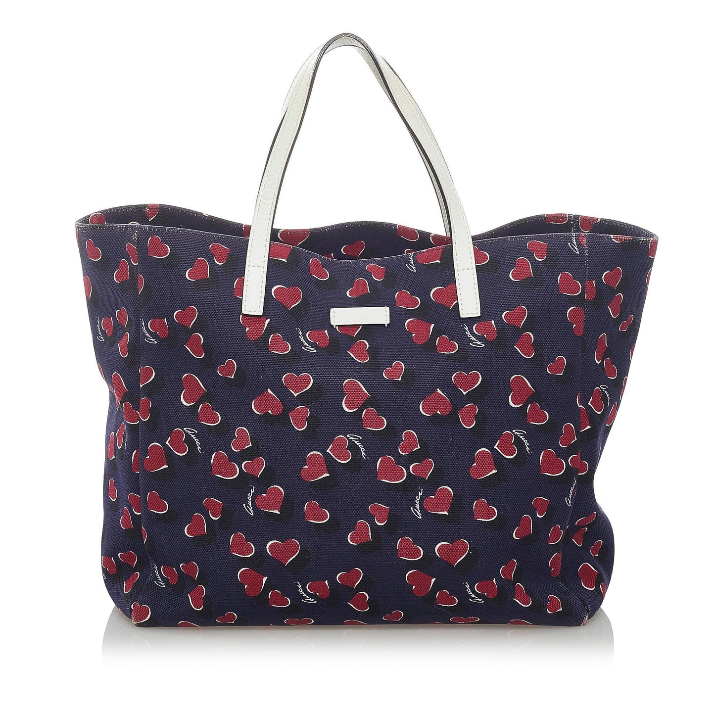 Gucci Heartbeat SHG Canvas Blue Tote Bag