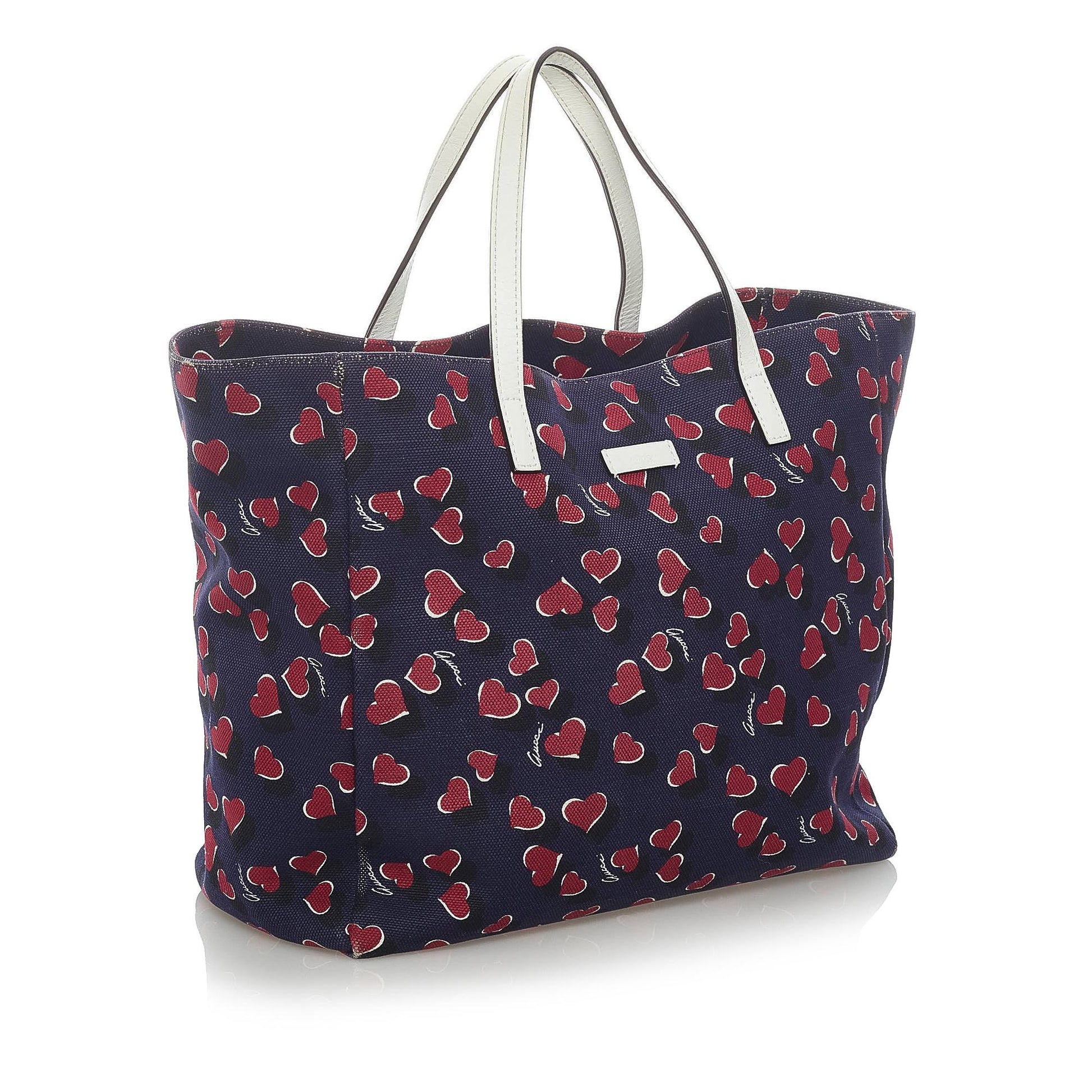 Gucci Heartbeat SHG Canvas Blue Tote Bag