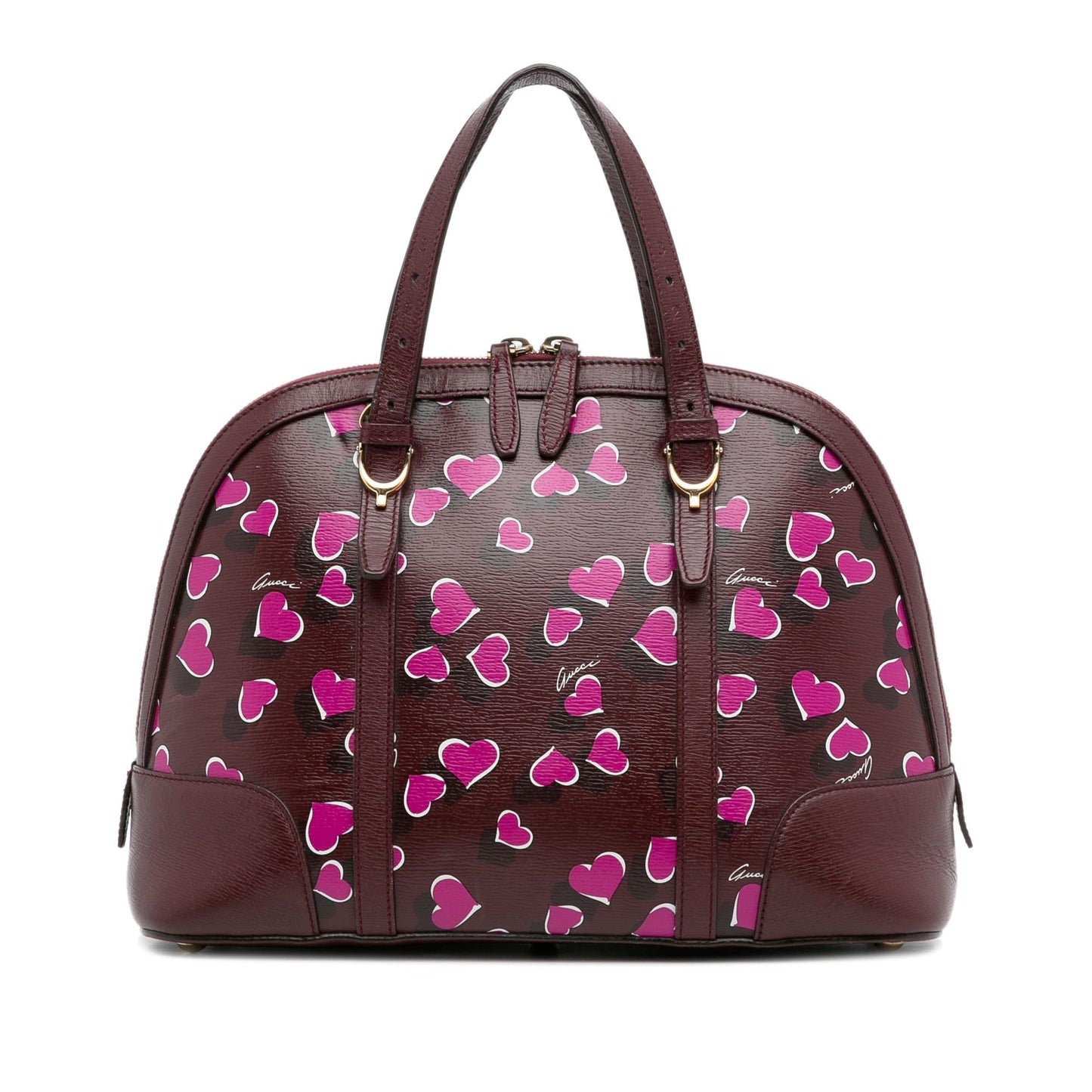 Gucci Heartbeat Dome SHG-iR5q9e Leather Calf Red Pink Satchel Bag