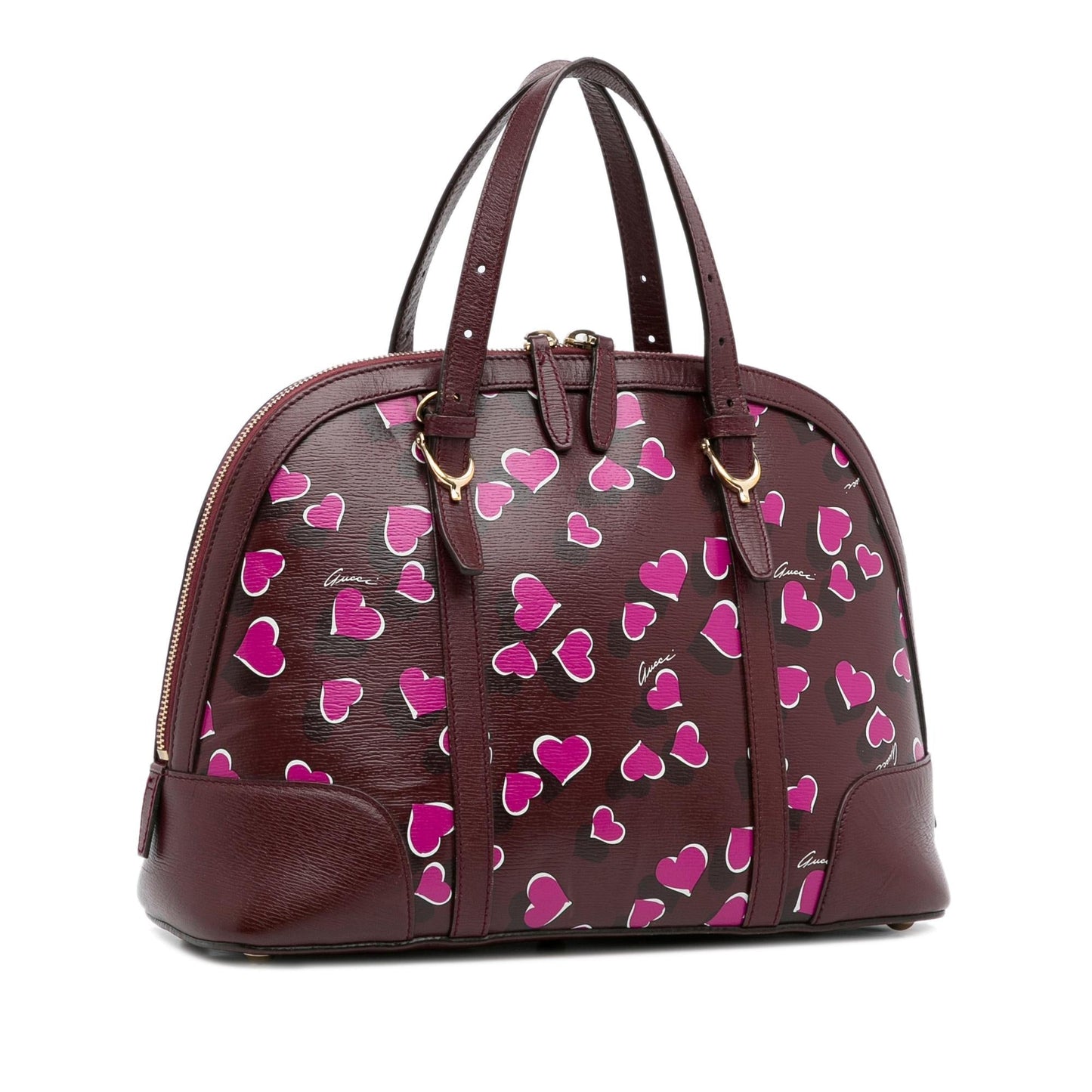 Gucci Heartbeat Dome SHG-iR5q9e Leather Calf Red Pink Satchel Bag