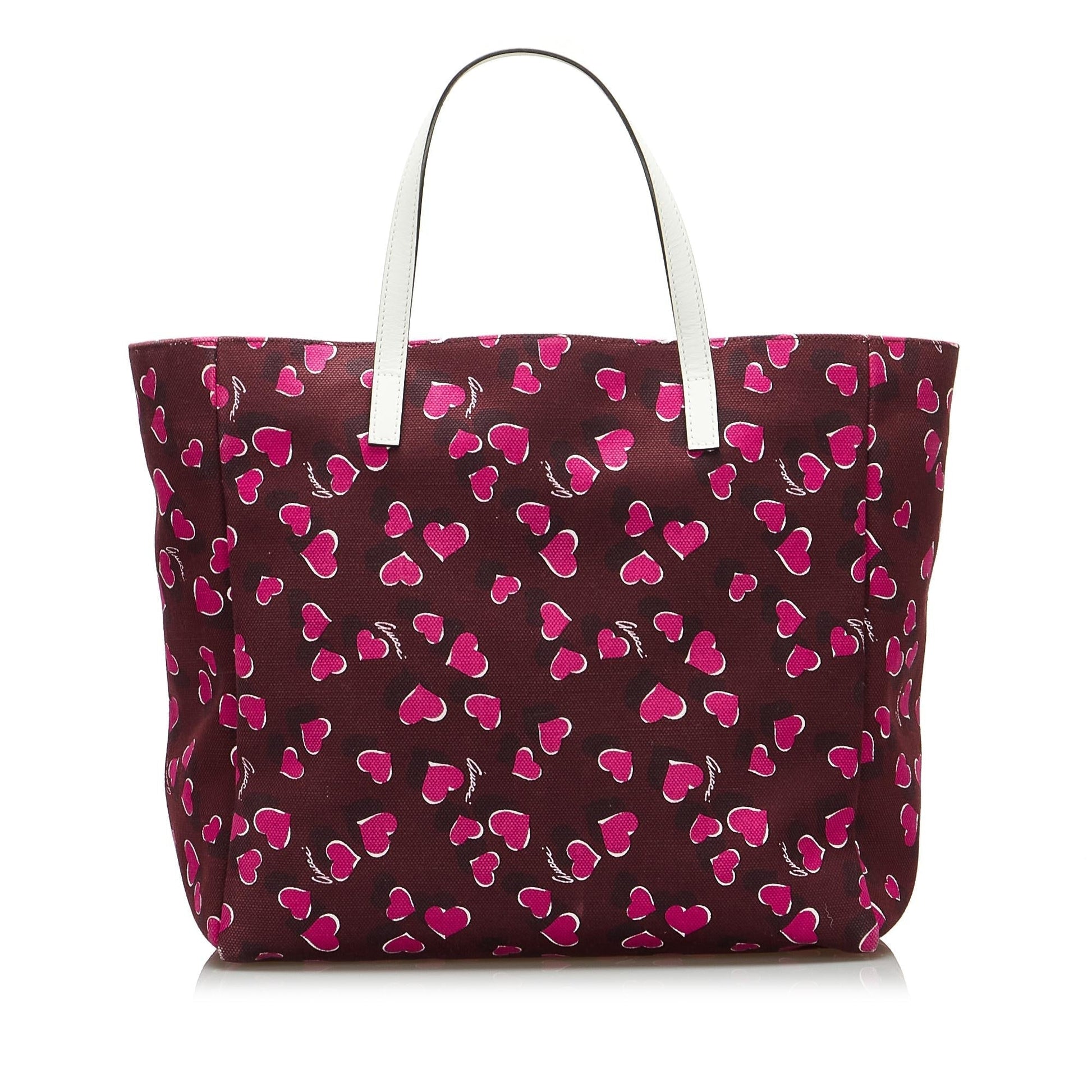 Gucci Heartbeat SHG-YIJnmP Canvas Red Tote Bag