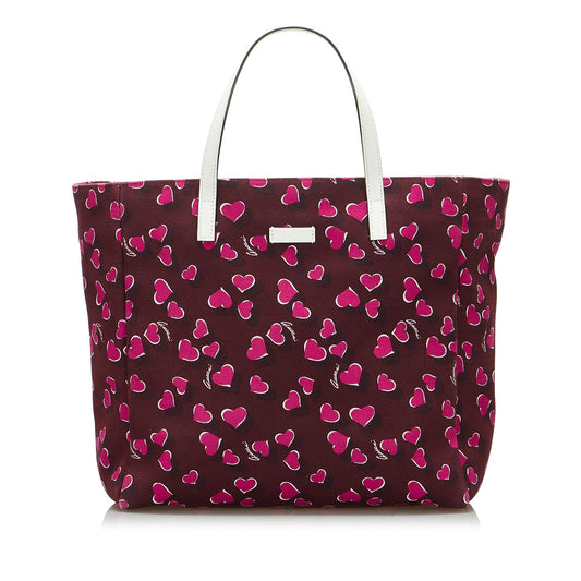 Gucci Heartbeat SHG-YIJnmP Canvas Red Tote Bag