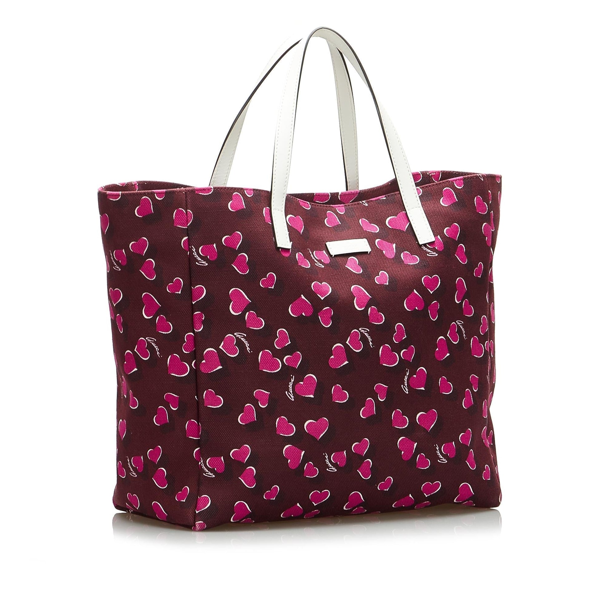 Gucci Heartbeat SHG-YIJnmP Canvas Red Tote Bag