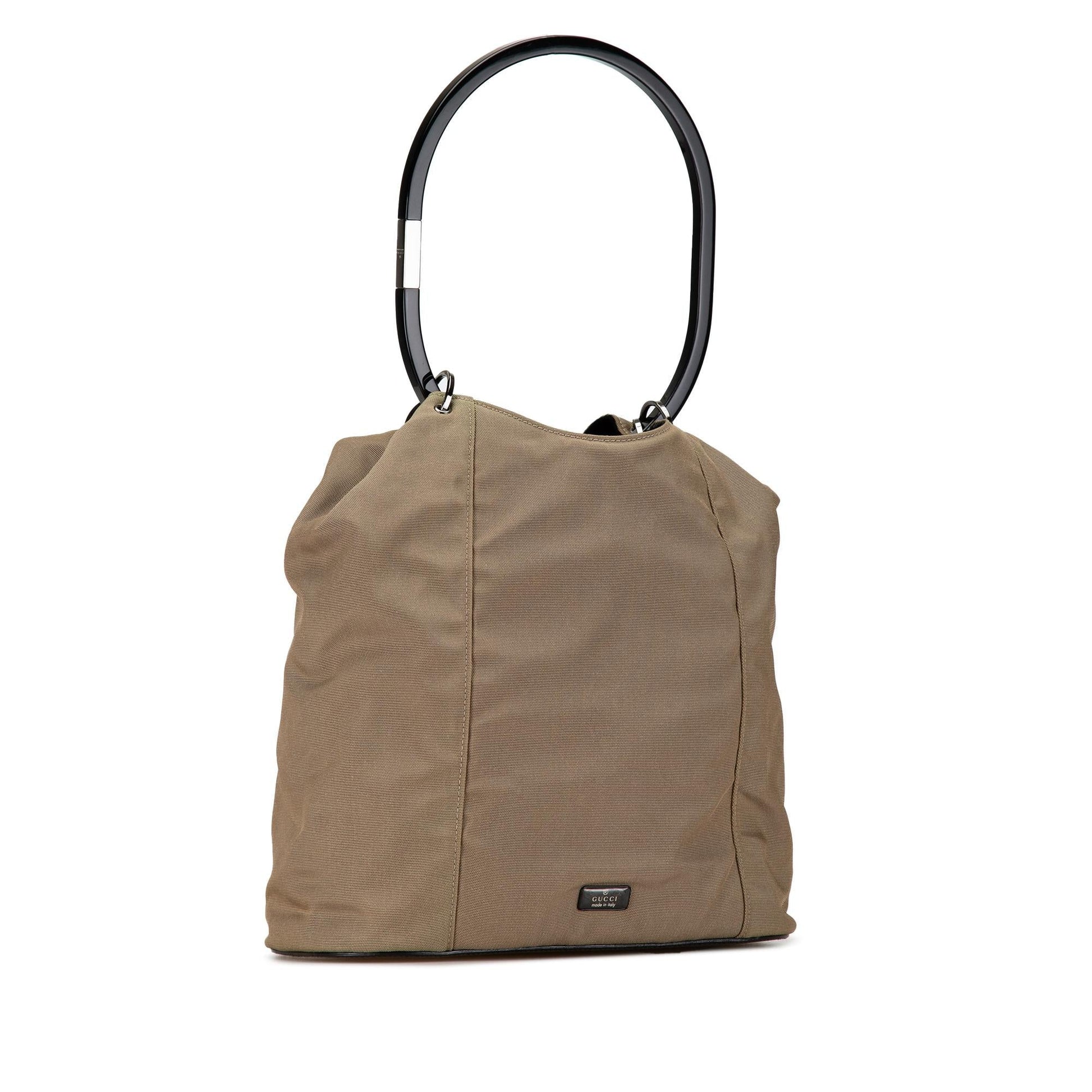 Gucci Hoop SHG-THja71 Canvas Brown Satchel Bag