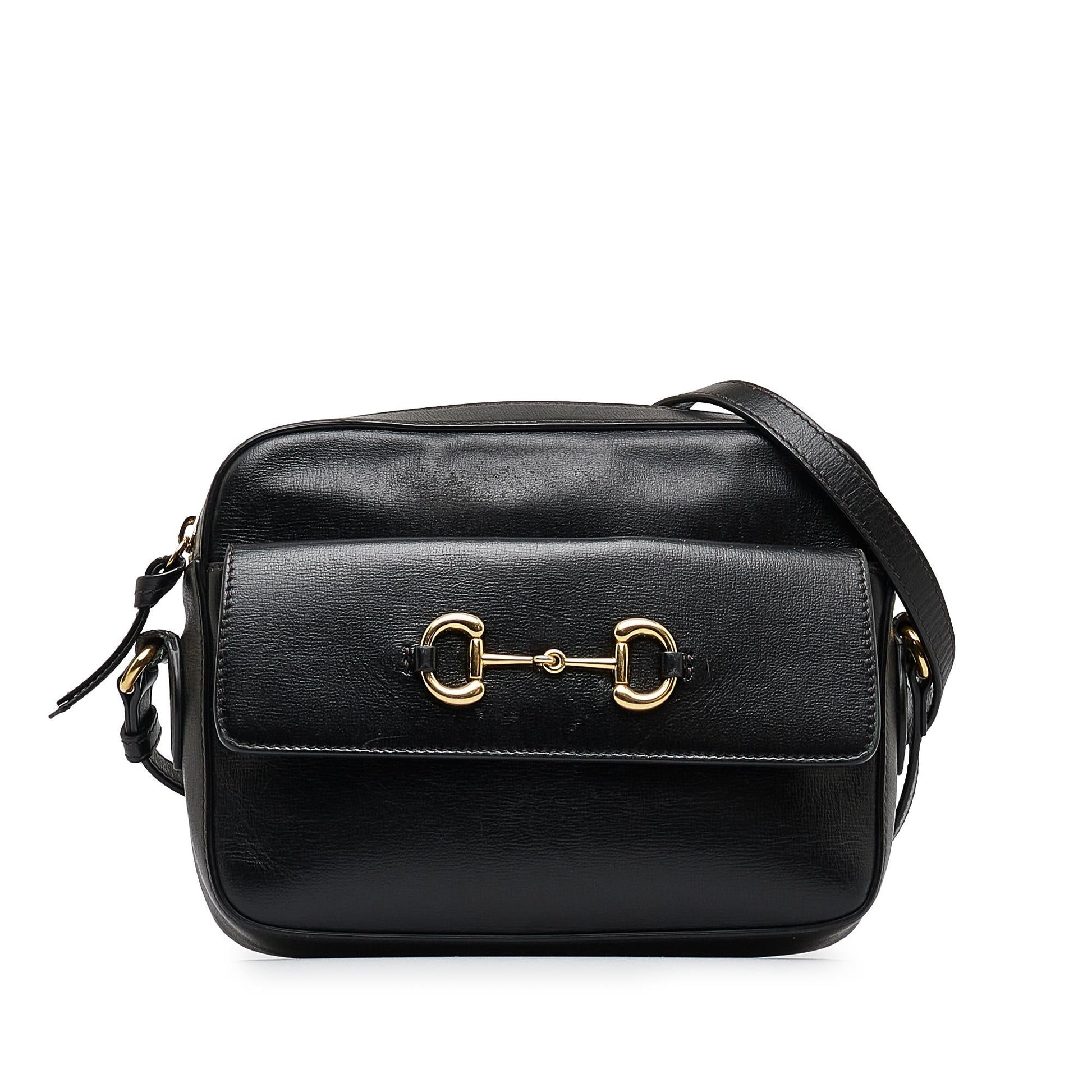 Gucci Horsebit SHG-vn1WGM Calf Black Crossbody Bag