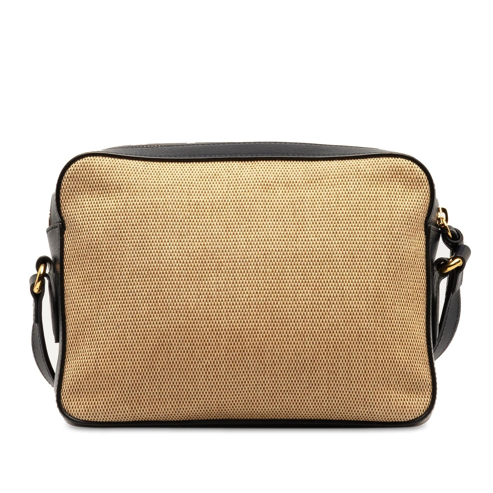 Gucci Horsebit Flap Pocket Camera SHG-BcDKe9 Canvas Calf Black Brown Crossbody Bag