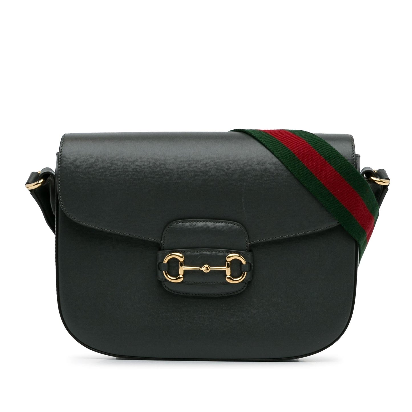 Gucci Horsebit Web SHG-M4xfij Calf Grey Crossbody Bag