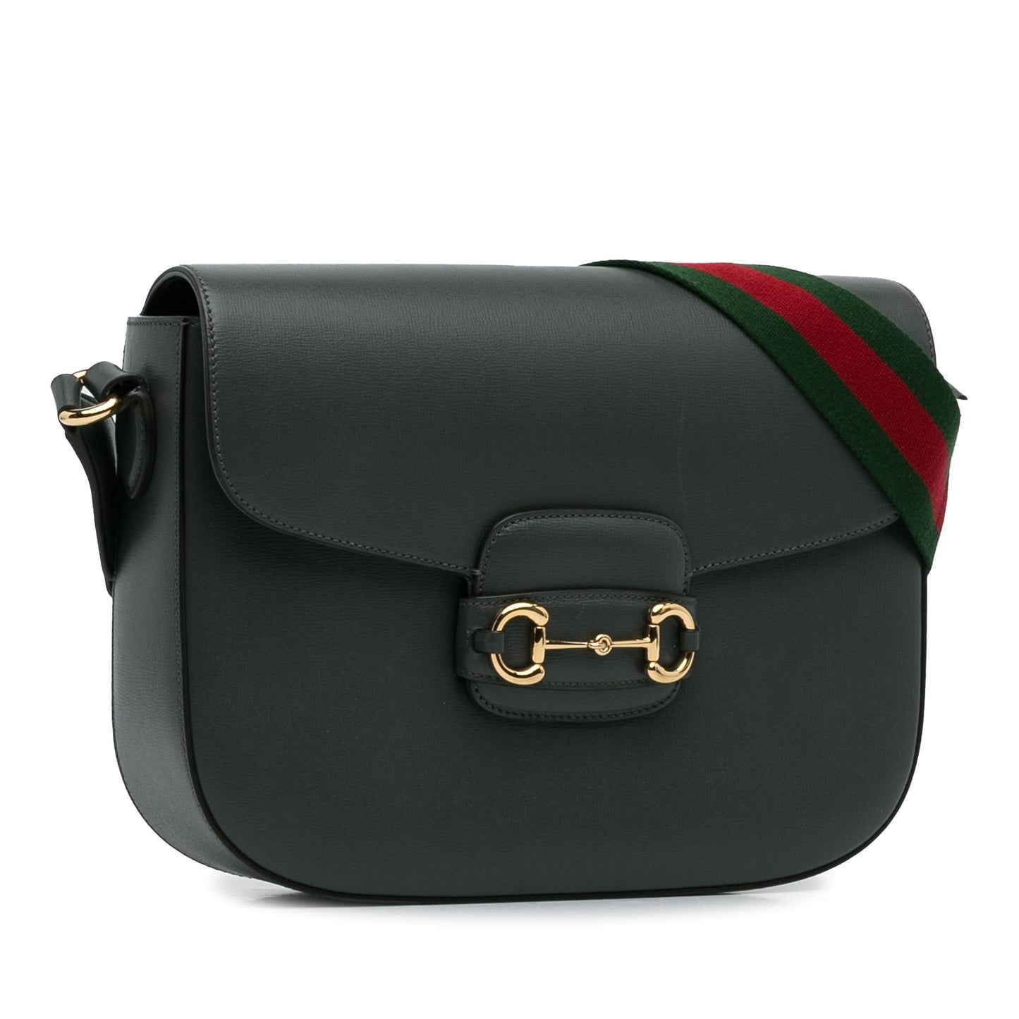 Gucci Horsebit Web SHG-M4xfij Calf Grey Crossbody Bag