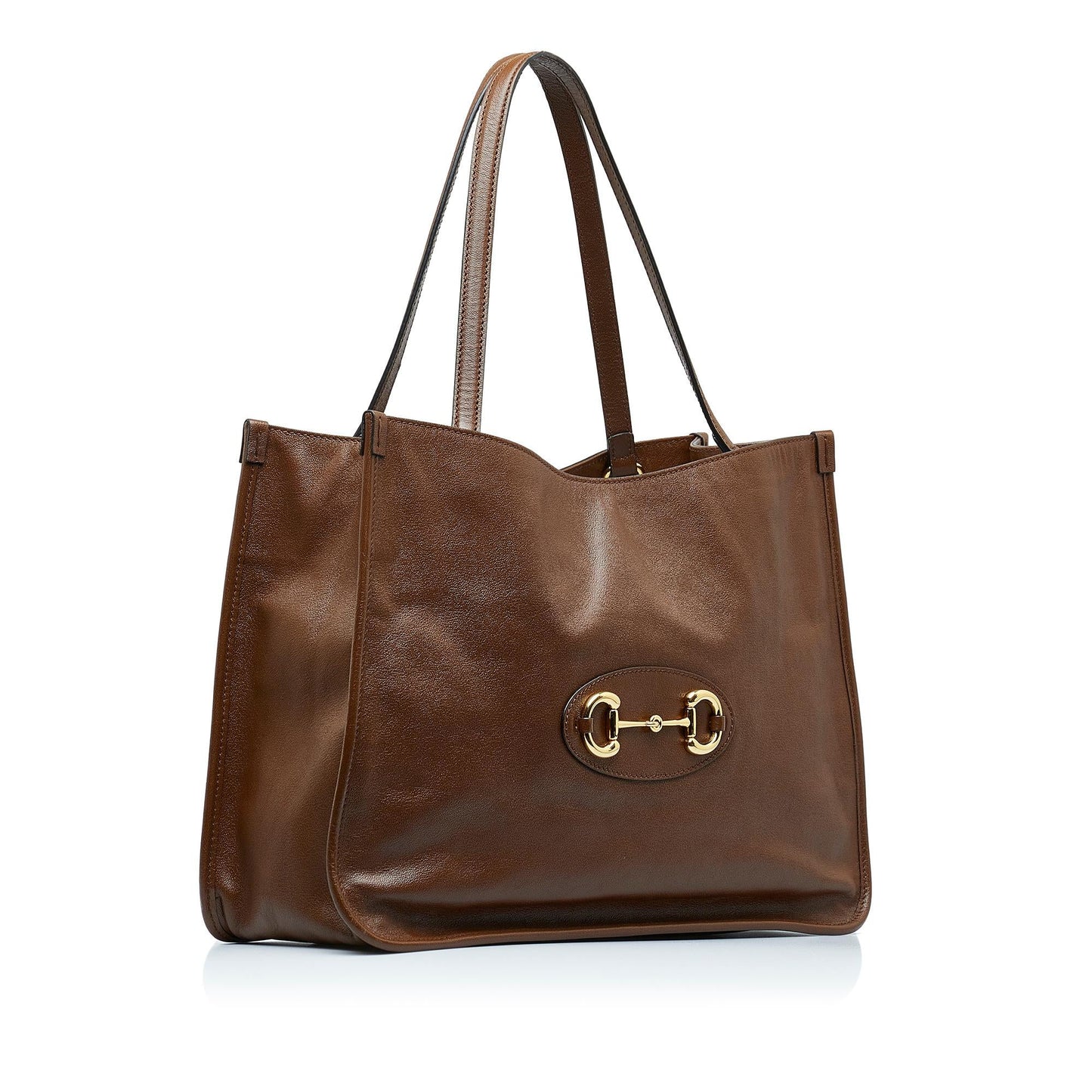 Gucci Horsebit SHG-8KCkxu Leather Calf Brown Tote Bag