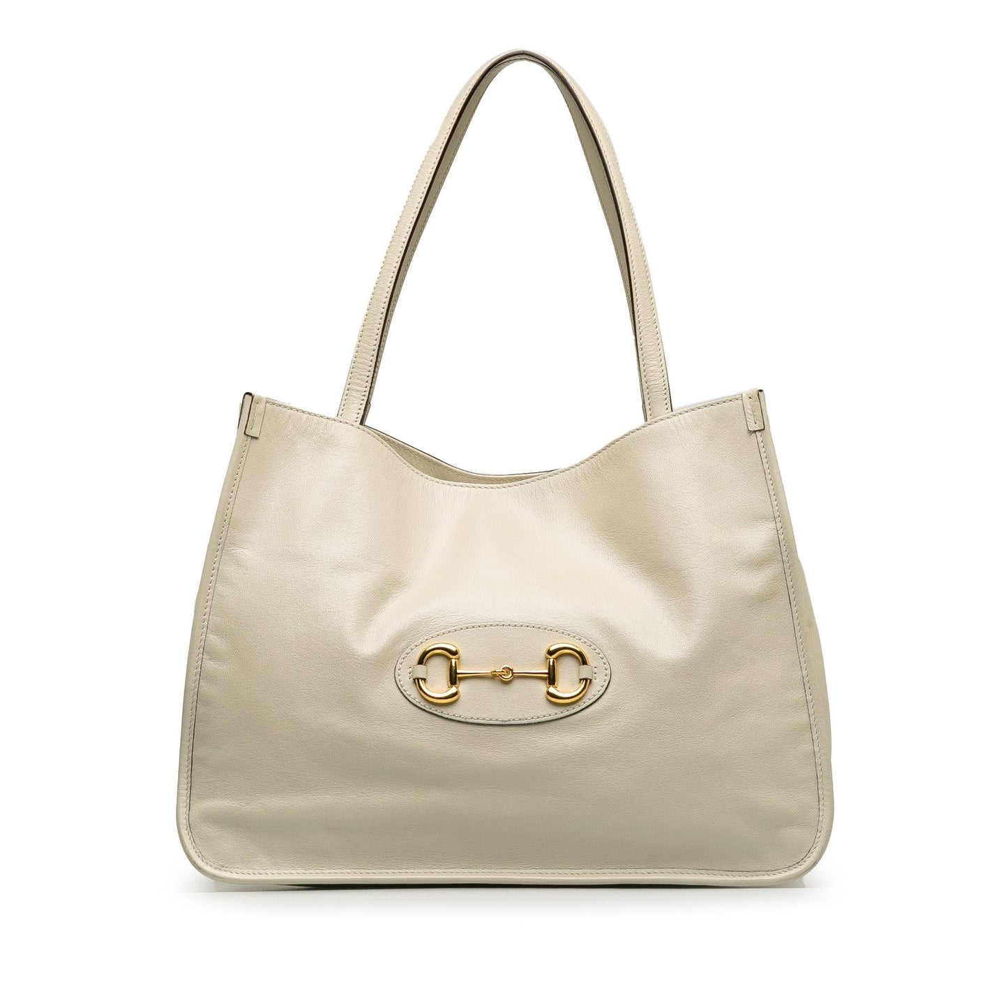 Gucci Horsebit Leather Calf White Tote Bag