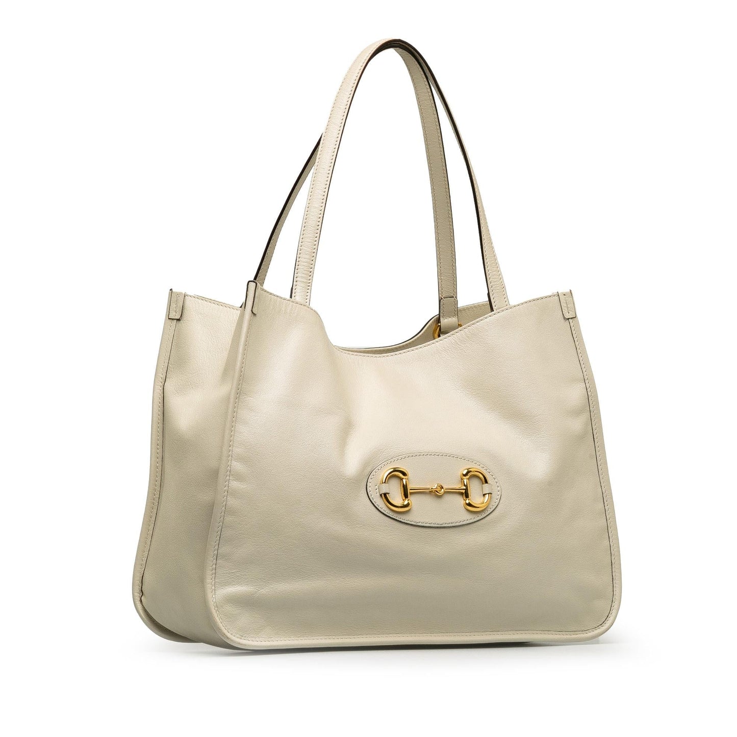 Gucci Horsebit Leather Calf White Tote Bag