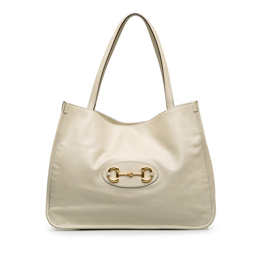 Gucci Horsebit Leather Calf White Tote Bag Tote Bag