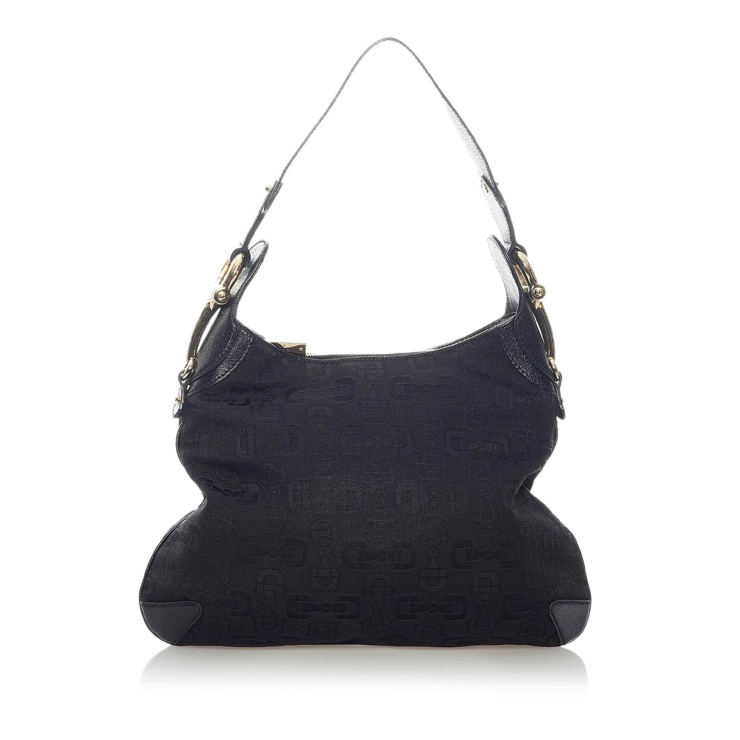 Gucci Horsebit Creole SHG Canvas Black Shoulder Bag
