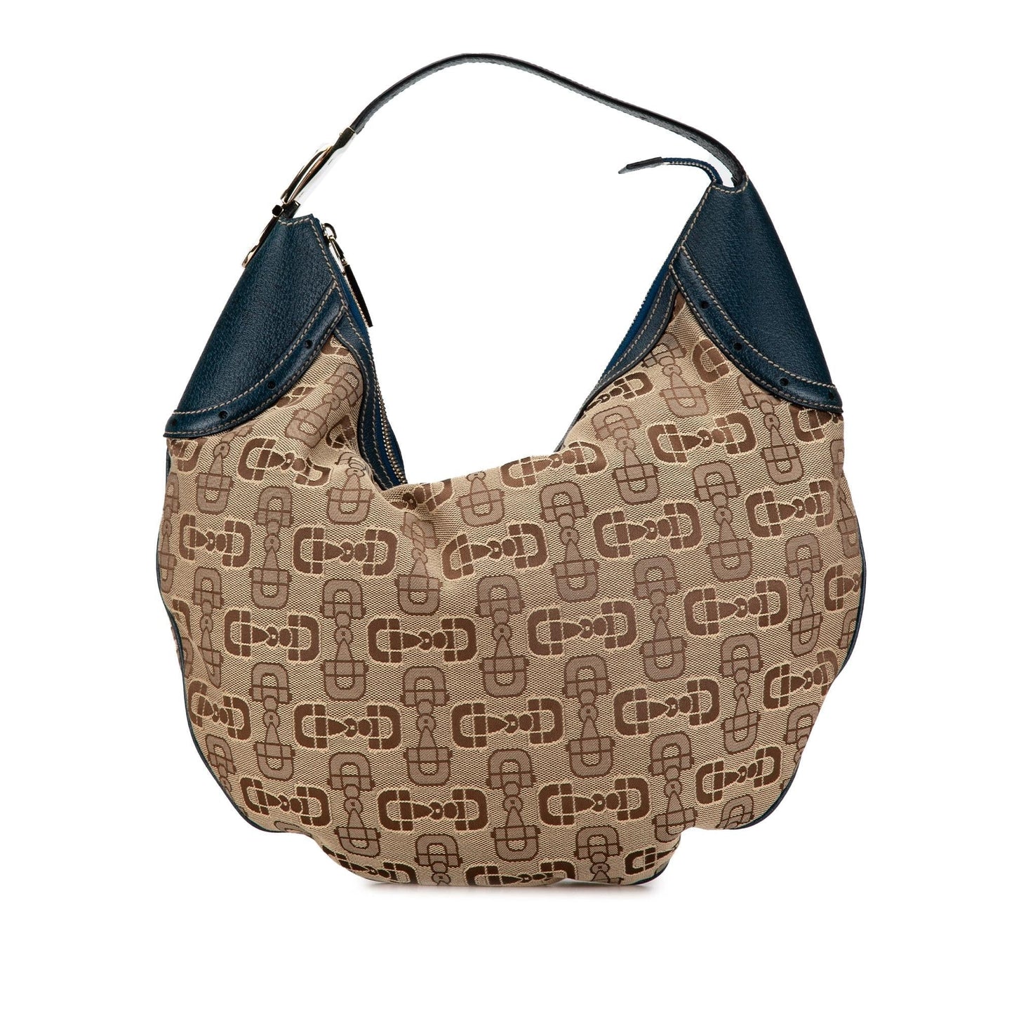 Gucci Horsebit Glam SHG-FaQdKc Canvas Calf Brown Shoulder Bag