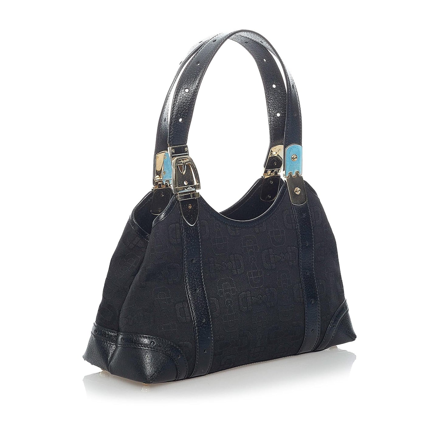 Gucci Horsebit SHG Canvas Black Satchel Bag Handbag Shg