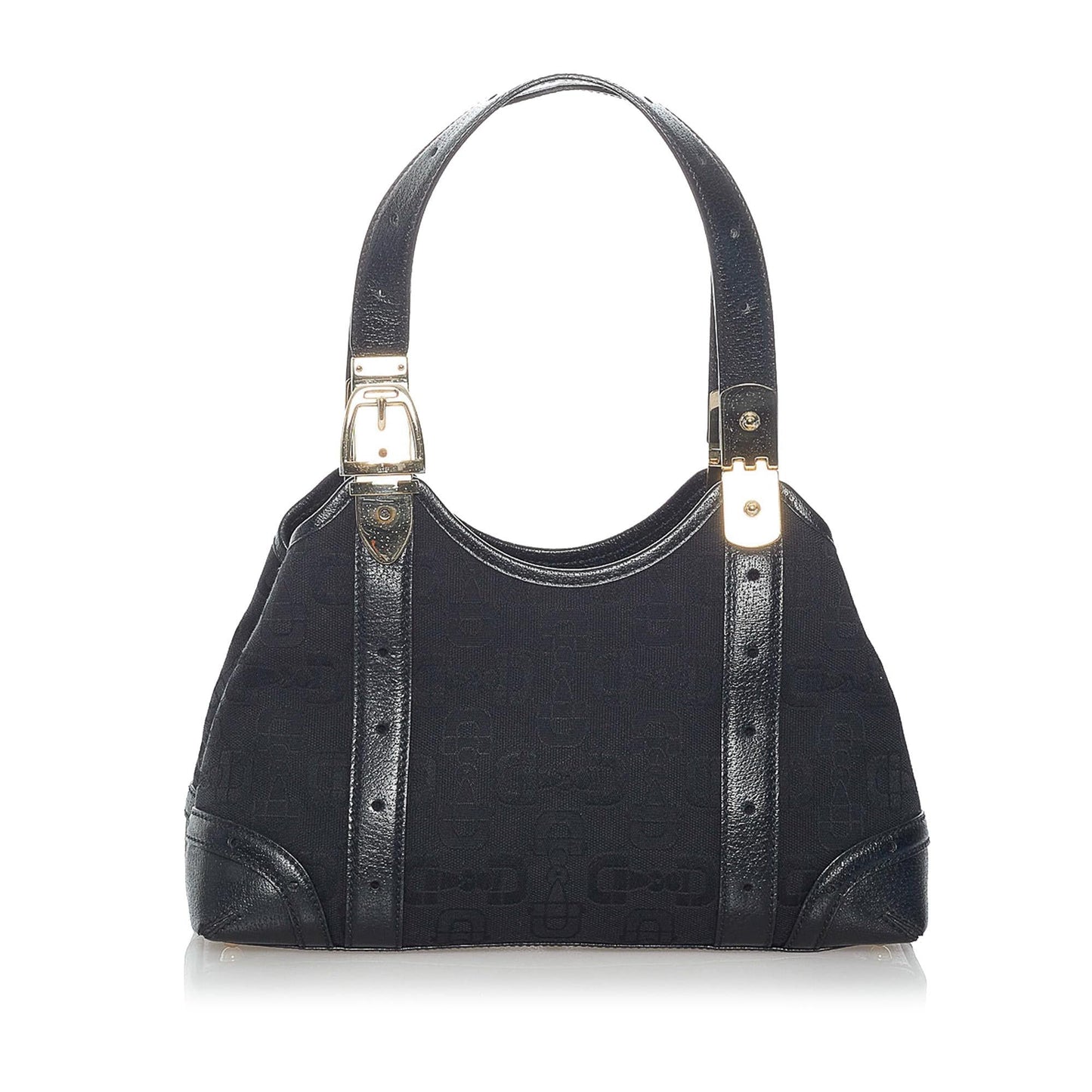 Gucci Horsebit SHG Canvas Black Satchel Bag