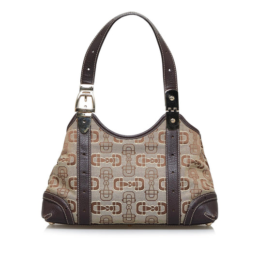 Gucci Horsebit SHG-NMG11x Canvas Brown Shoulder Bag