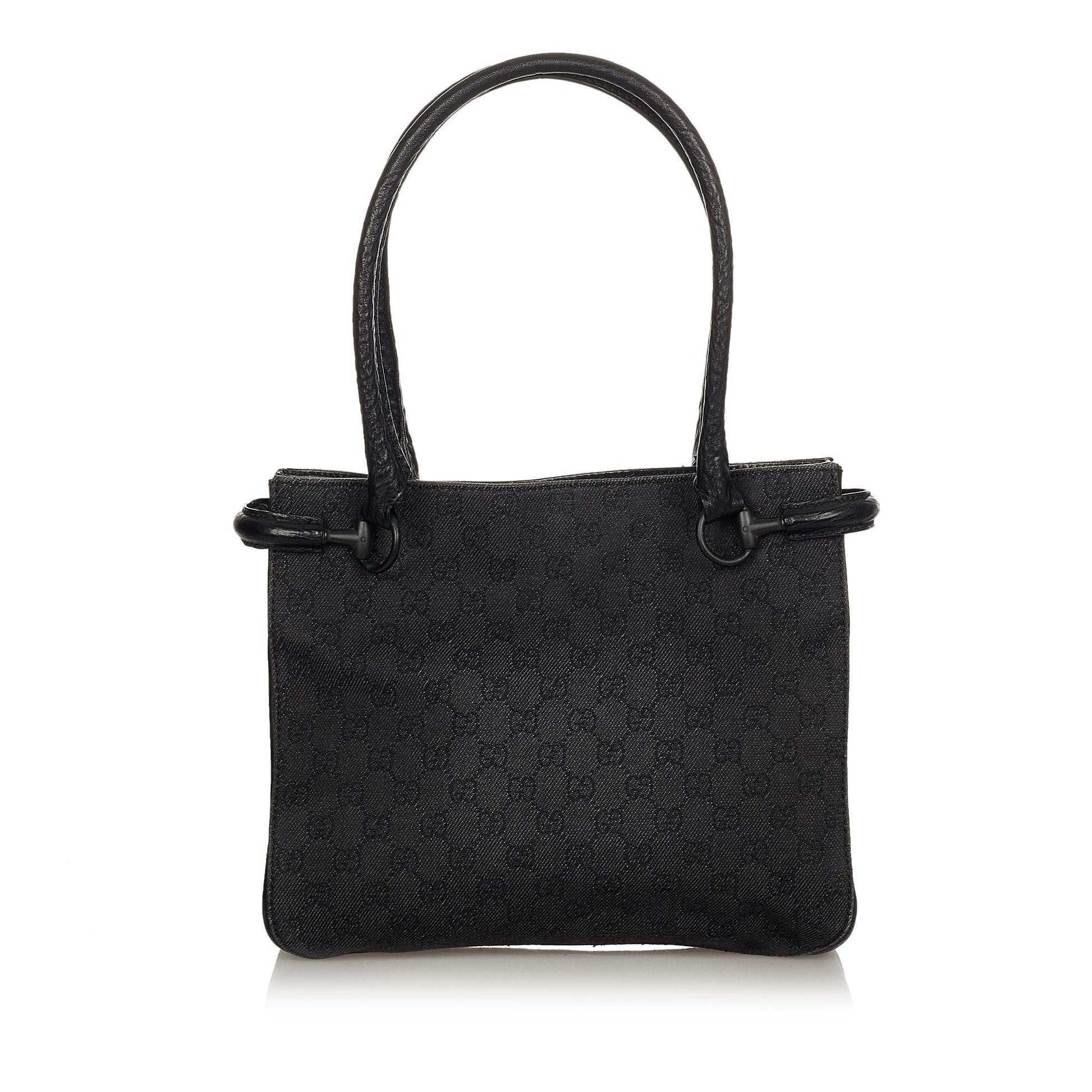 Gucci Horsebit SHG-7Ier59 Canvas Calf Black Shoulder Bag