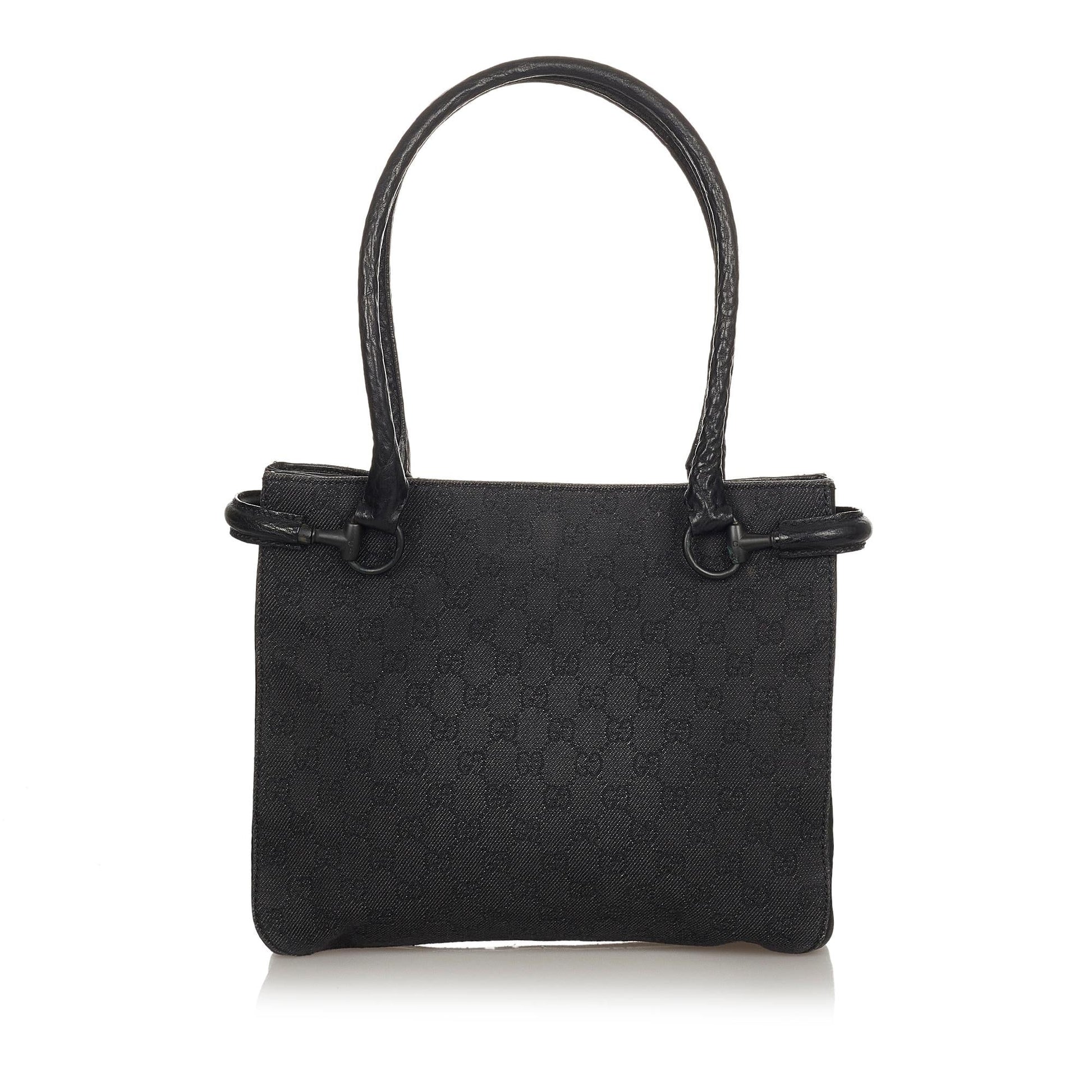 Gucci Horsebit SHG-7Ier59 Canvas Calf Black Shoulder Bag