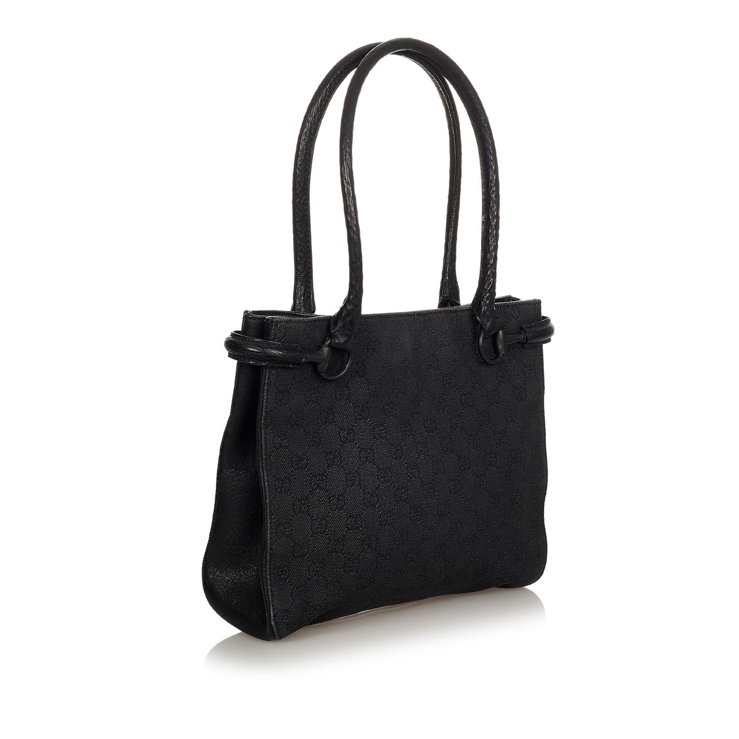 Gucci Horsebit SHG-7Ier59 Canvas Calf Black Shoulder Bag