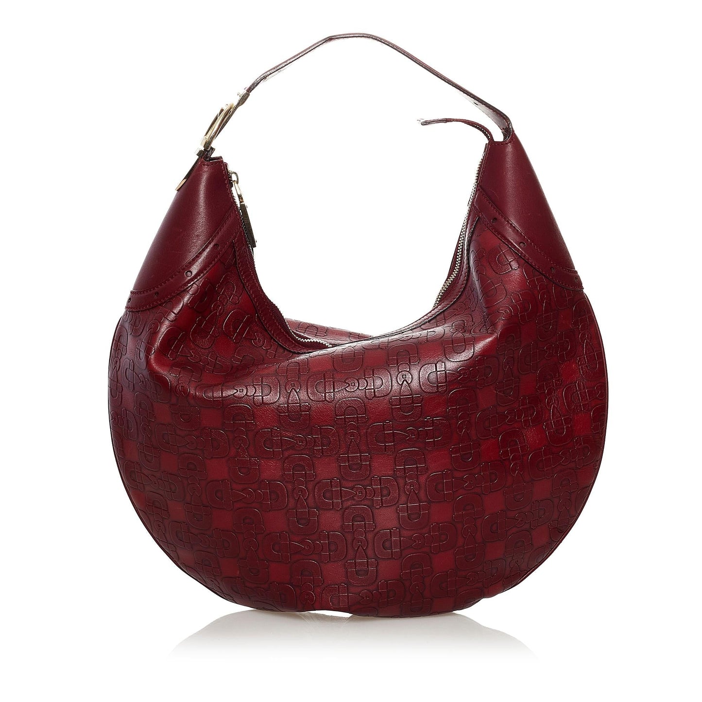 Gucci Horsebit Embossed SHG Leather Calf Red Shoulder Bag