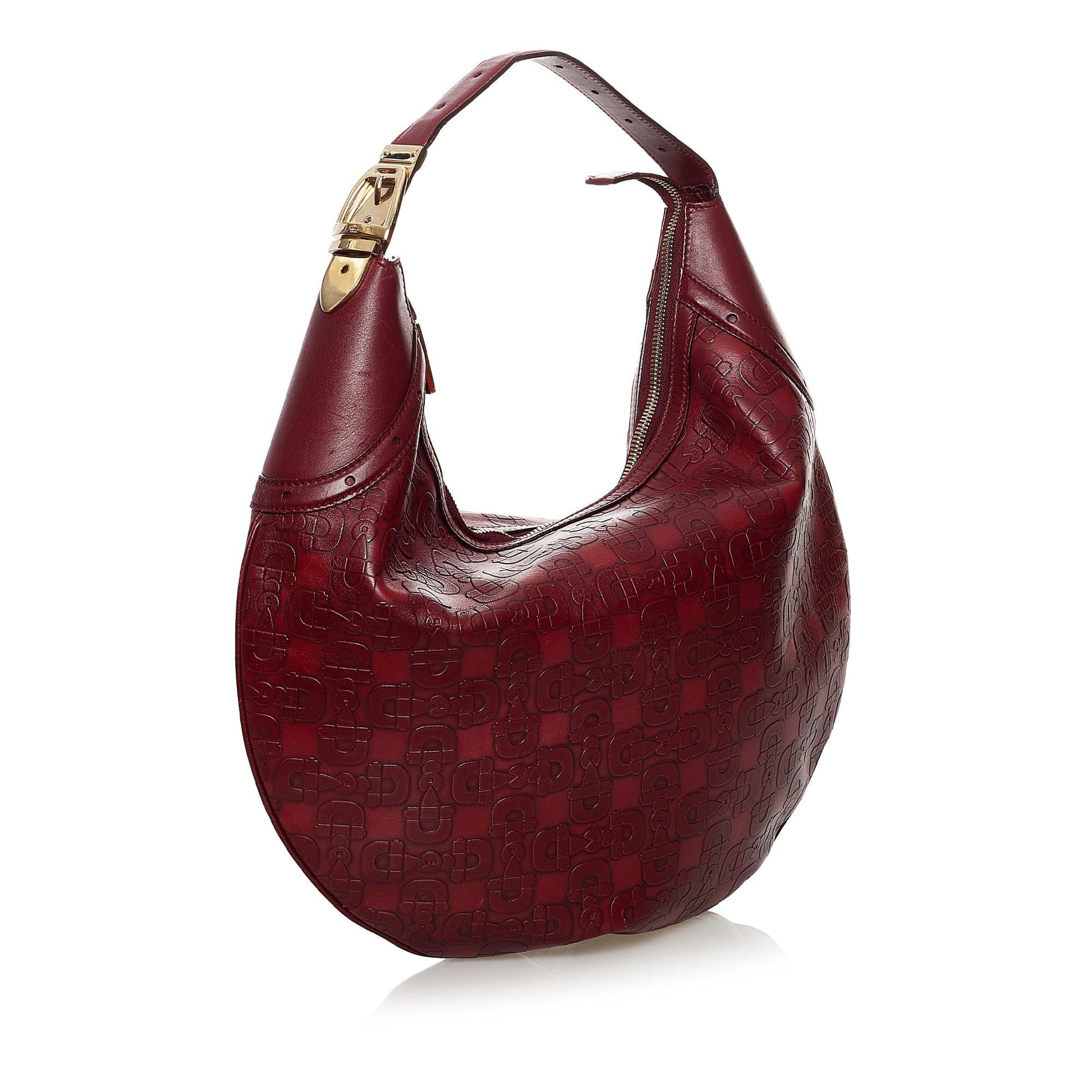 Gucci Horsebit Embossed SHG Leather Calf Red Shoulder Bag