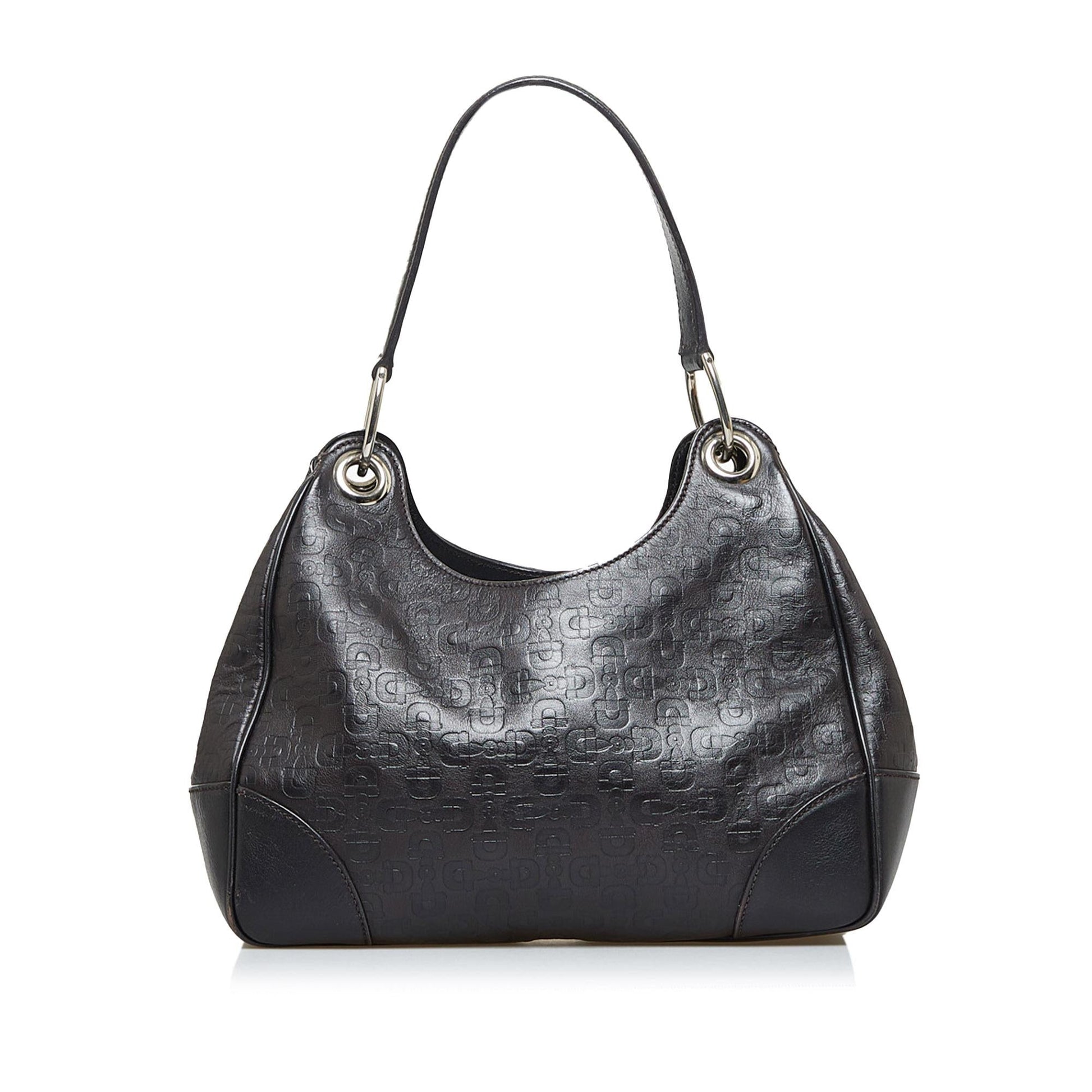Gucci Horsebit Embossed SHG-96c9Qj Leather Calf Brown Shoulder Bag