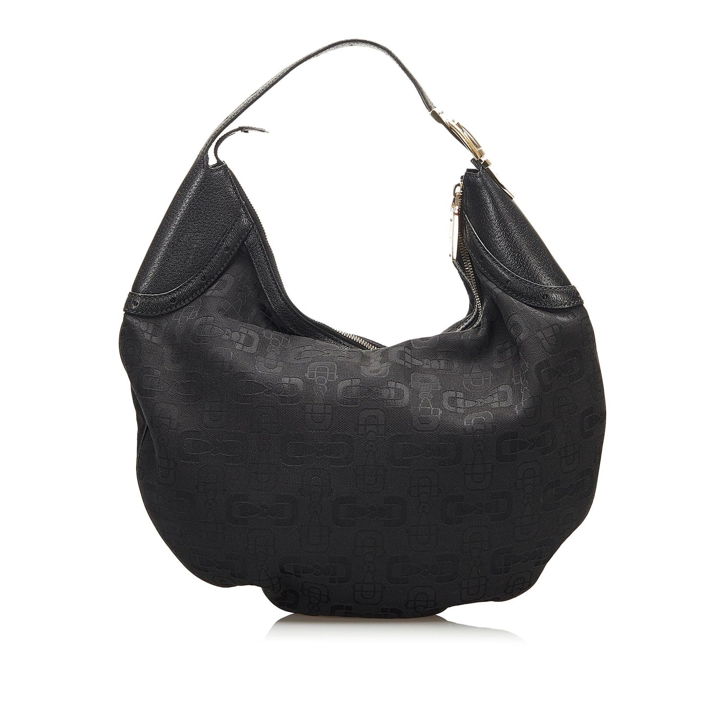 Gucci Horsebit Glam SHG-uQ3Ryw Canvas Black Shoulder Bag