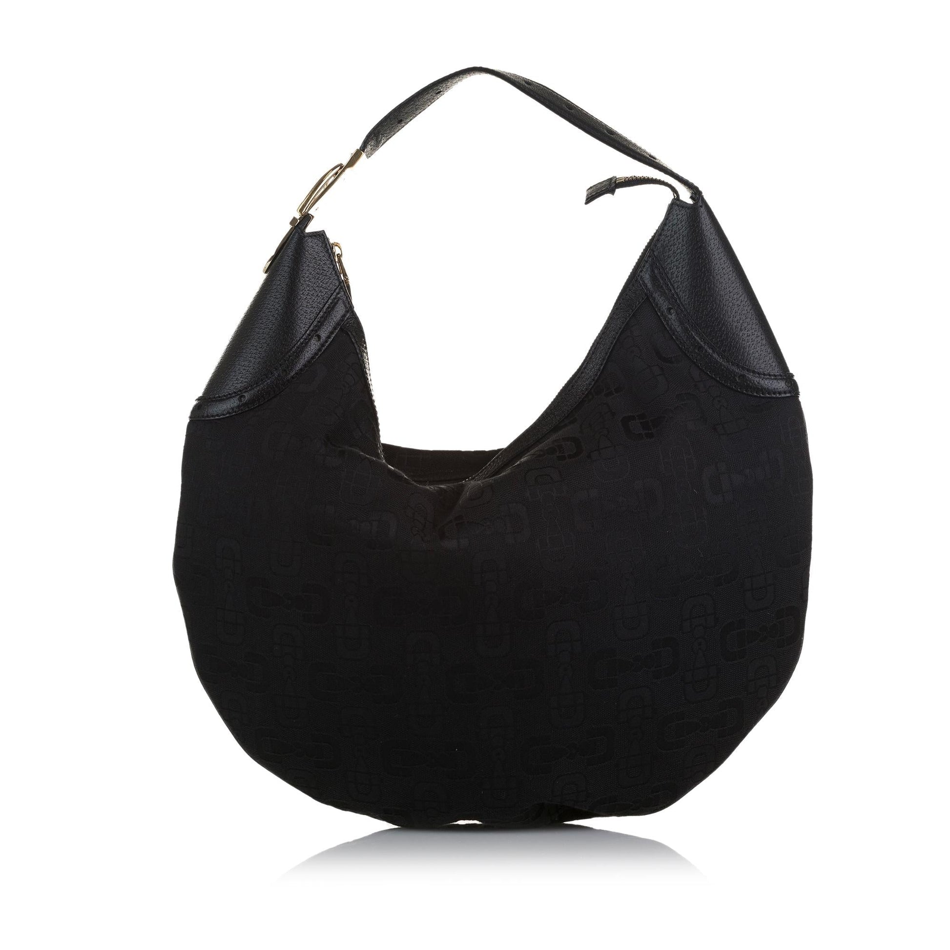 Gucci Horsebit Glam SHG-gJLpT0 Canvas Black Shoulder Bag