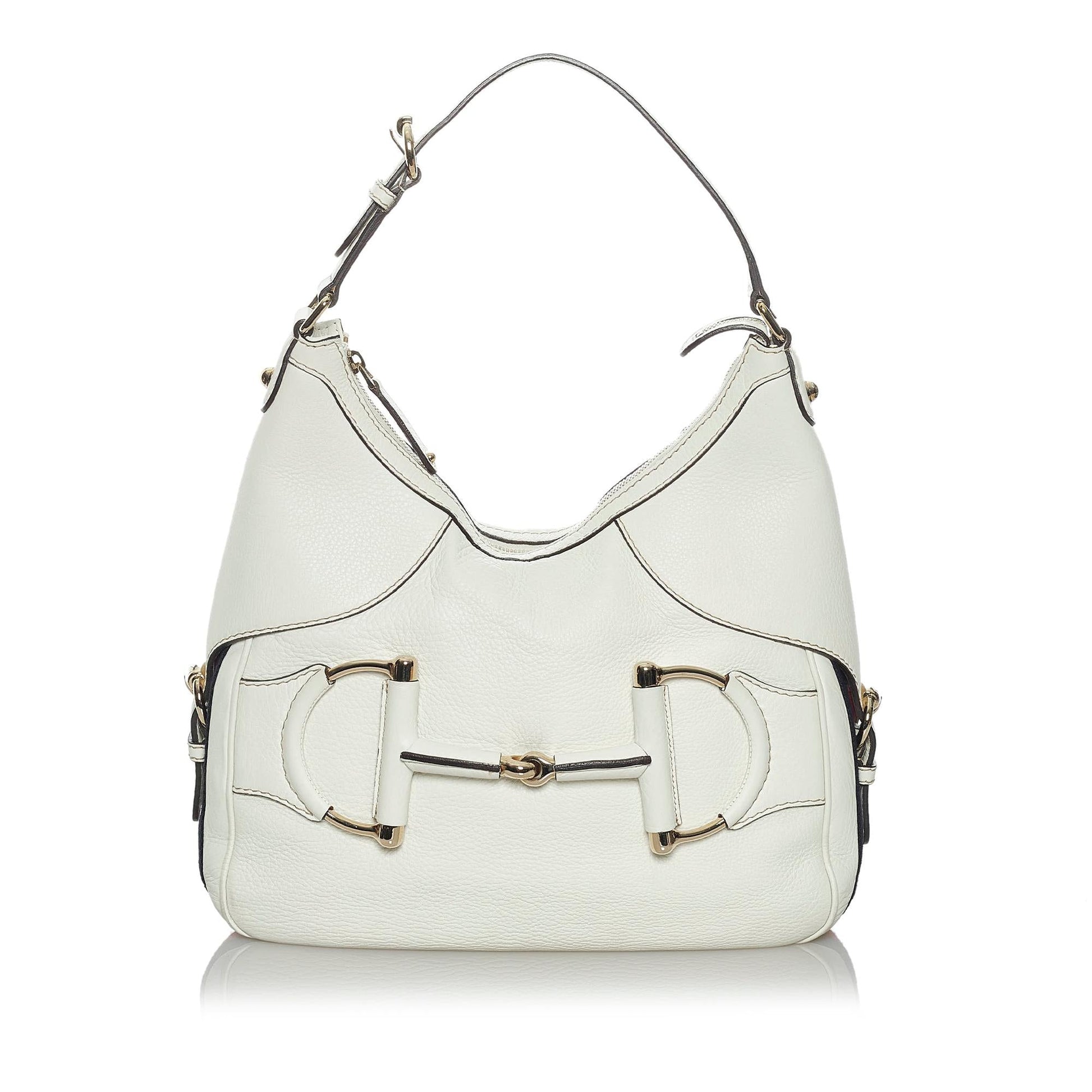 Gucci Horsebit Heritage SHG Leather Calf White Shoulder Bag
