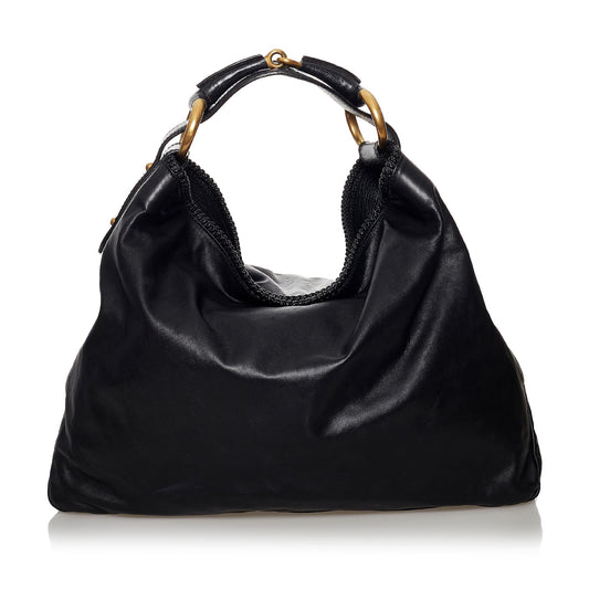 Gucci Horsebit SHG Leather Calf Black Tote Bag