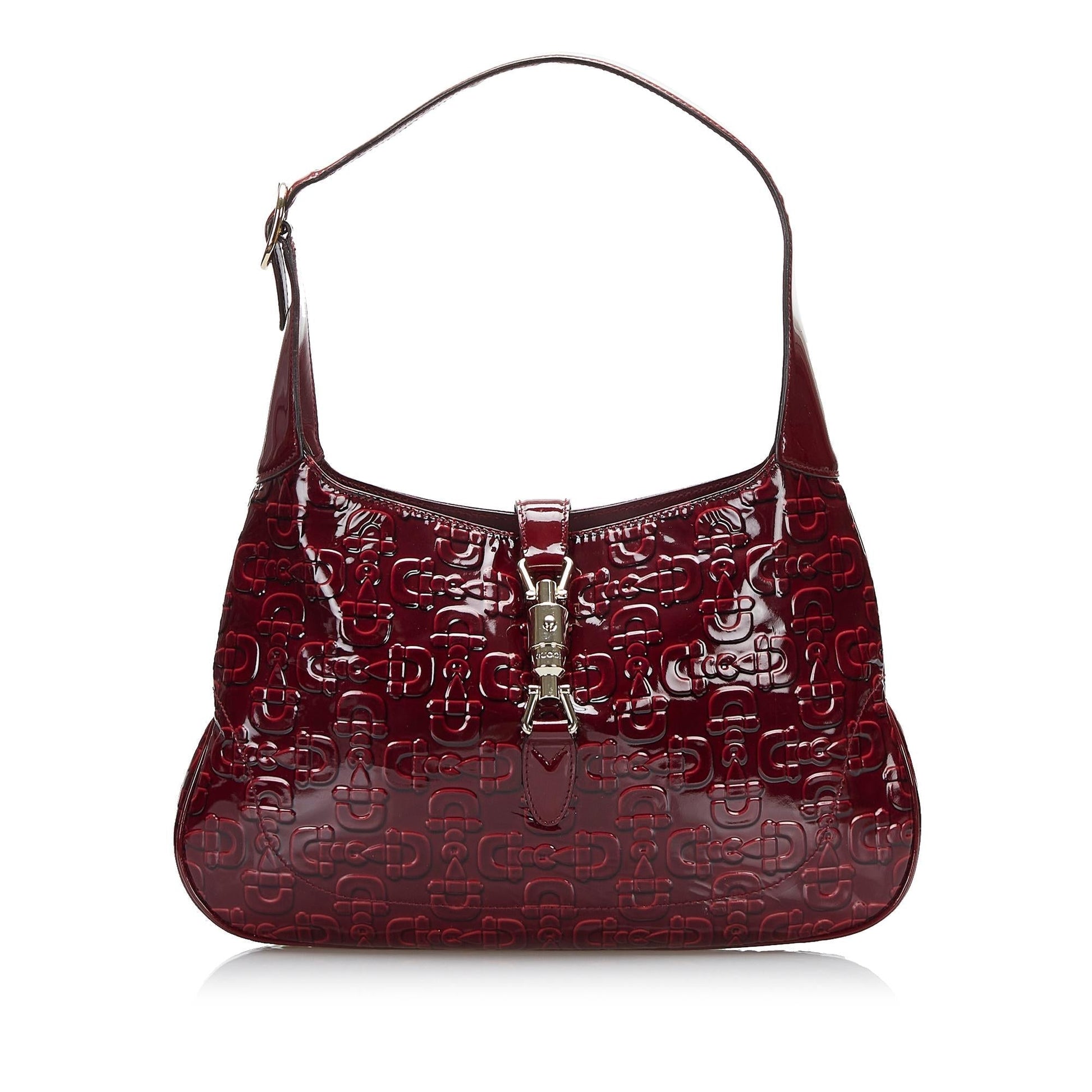 Gucci Horsebit Jackie SHG-7VSXPA Leather Patent Red Shoulder Bag
