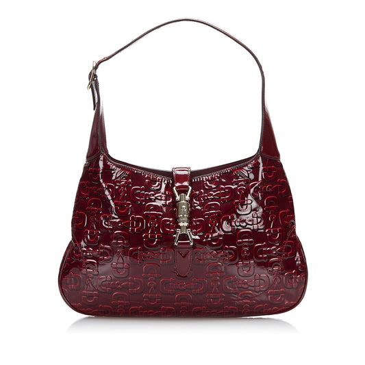 Gucci Horsebit Jackie SHG-7VSXPA Leather Patent Red Shoulder Bag