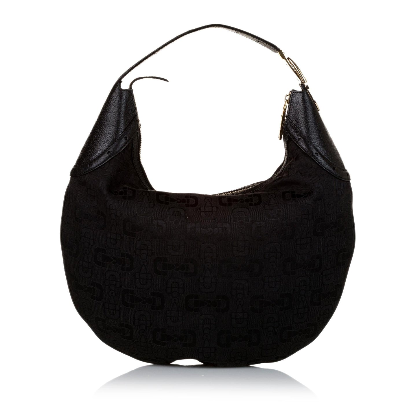 Gucci Horsebit Jacquard Glam SHG Black Shoulder Bag