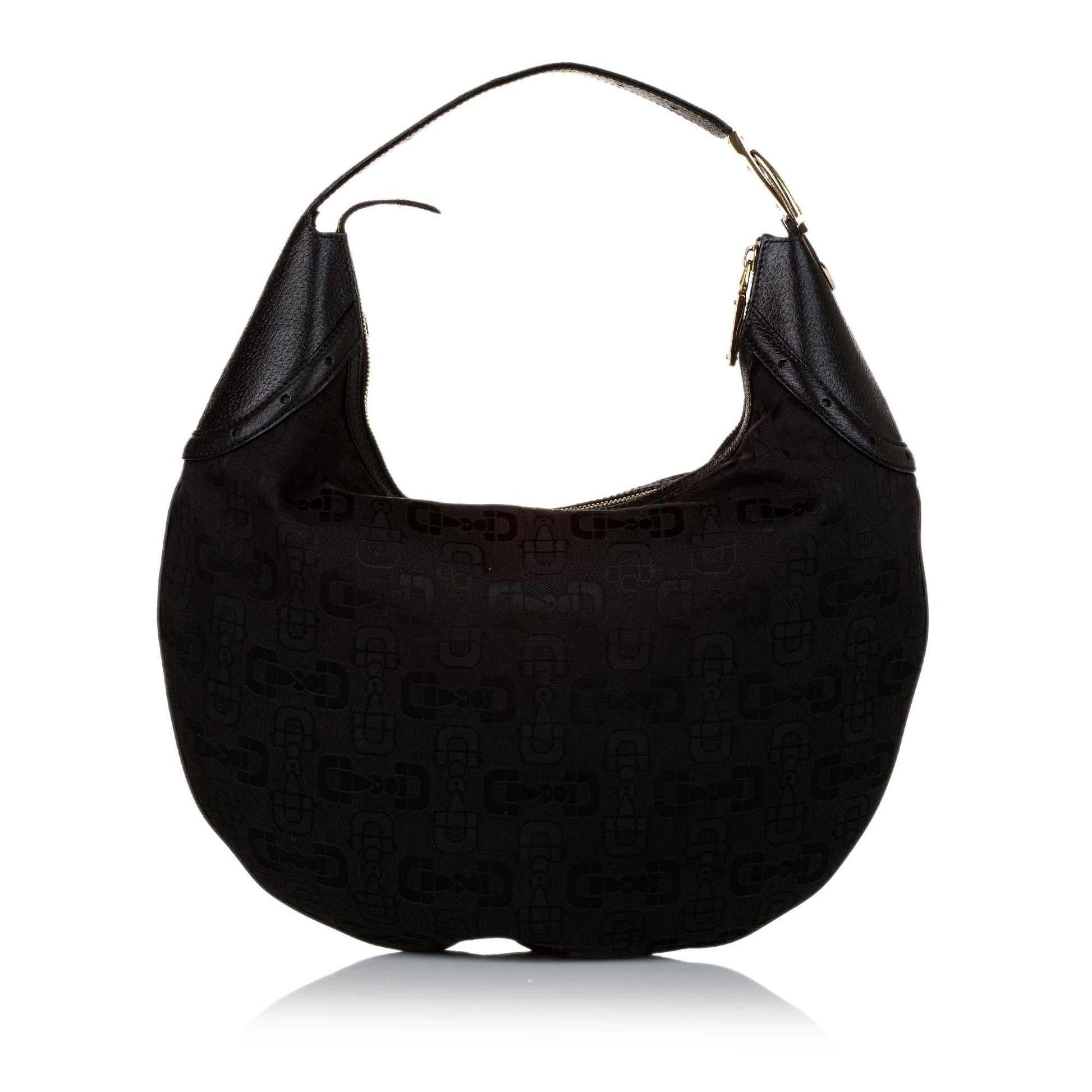 Gucci Horsebit Jacquard Glam SHG Black Shoulder Bag