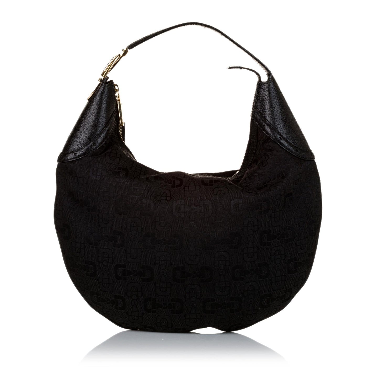 Gucci Horsebit Jacquard Glam SHG Black Shoulder Bag