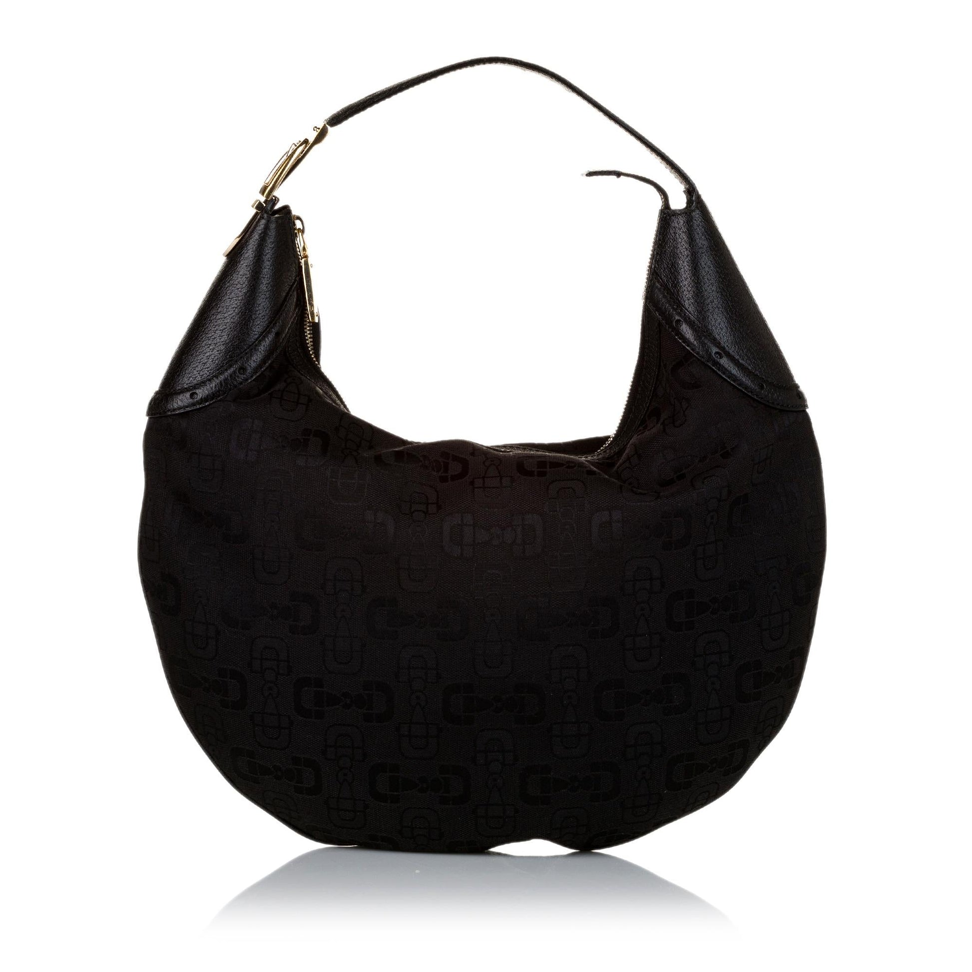 Gucci Horsebit Jacquard Glam SHG Black Shoulder Bag