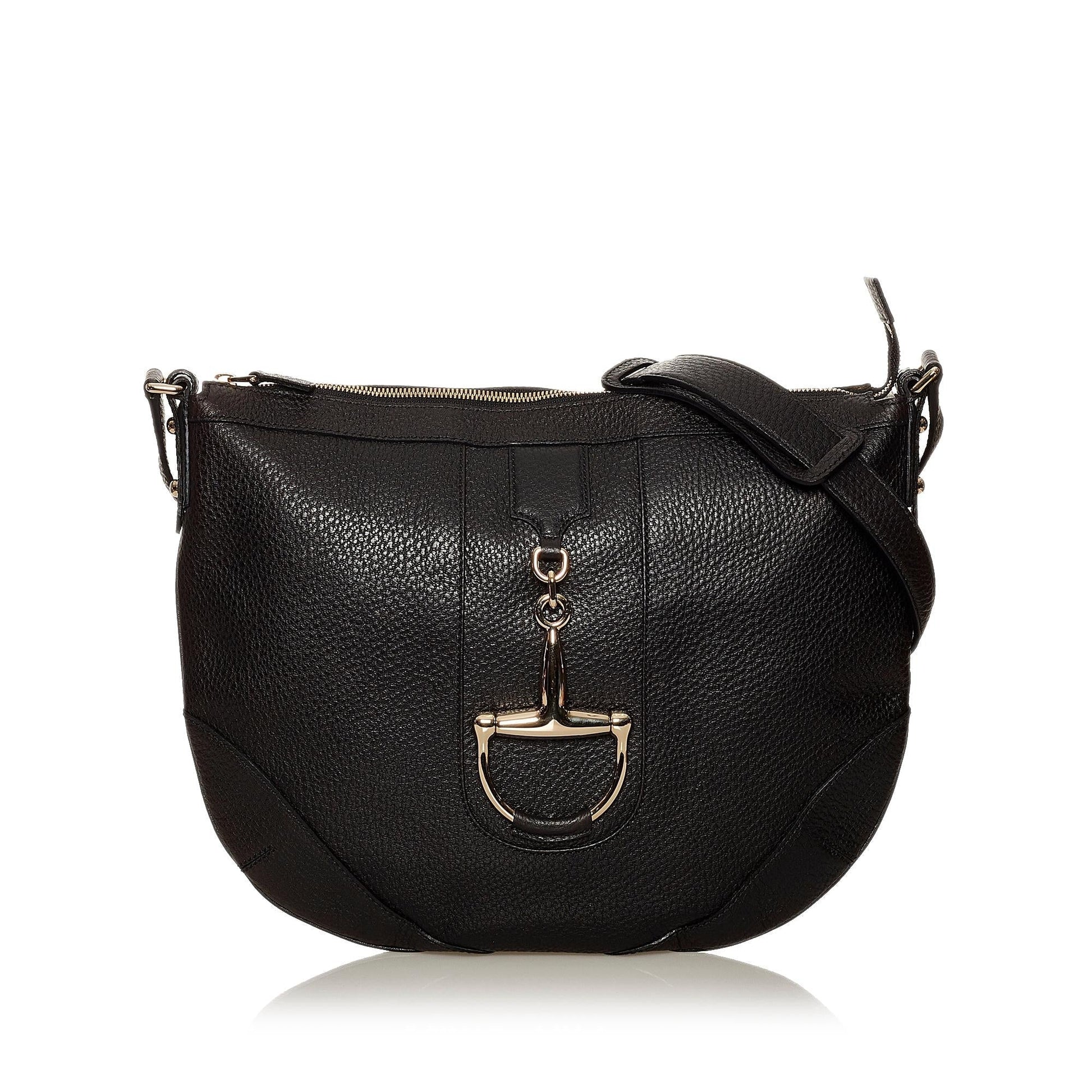 Gucci Horsebit SHG Leather Calf Black Crossbody Bag