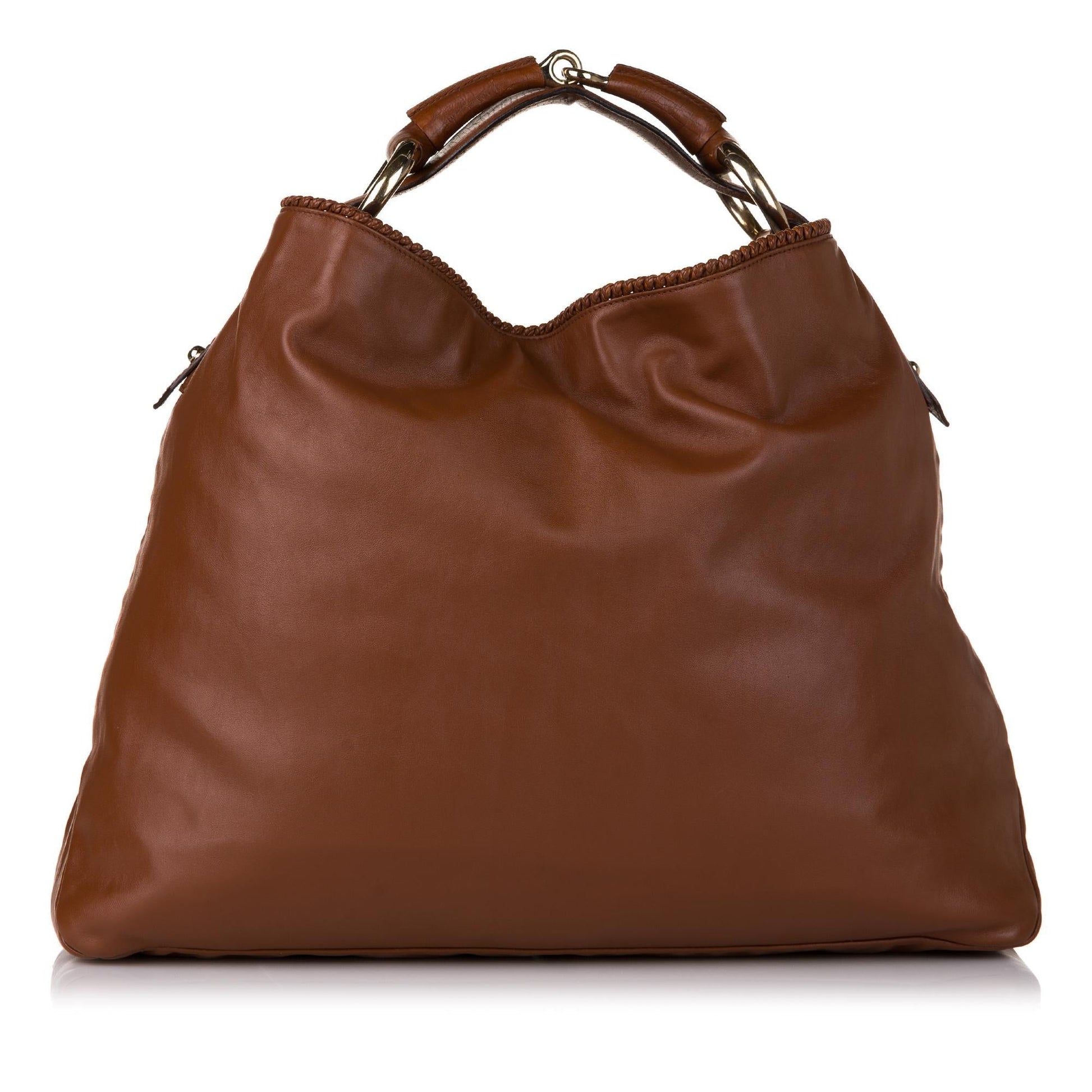 Gucci Horsebit SHG Leather Calf Brown Tote Bag