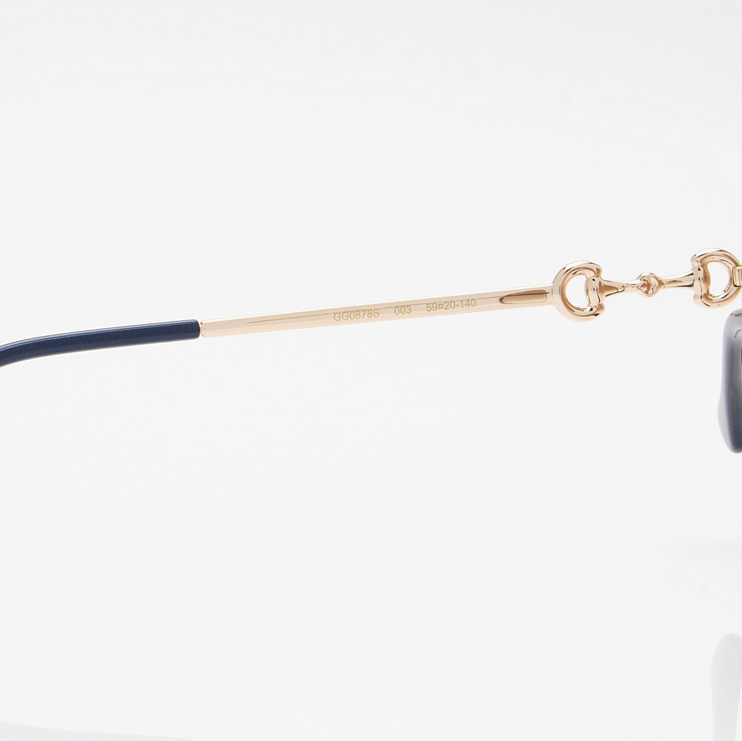 Gucci Horsebit Oversized Round Aviator Sunglasses Blue Gold Accessory