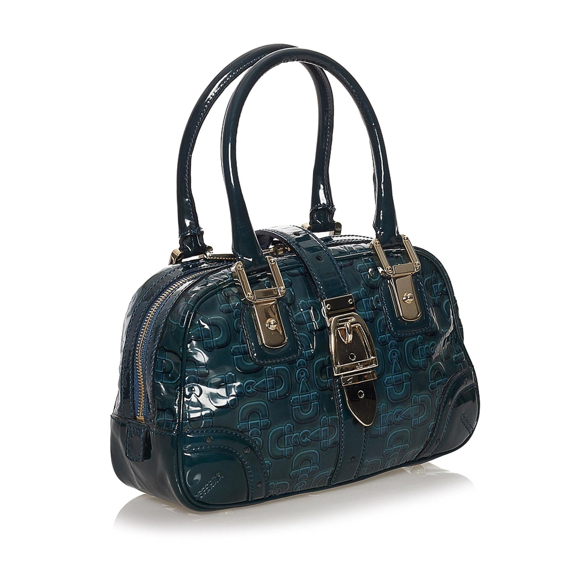 Gucci Horsebit SHG-Y5Im6s Leather Patent Green Satchel Bag