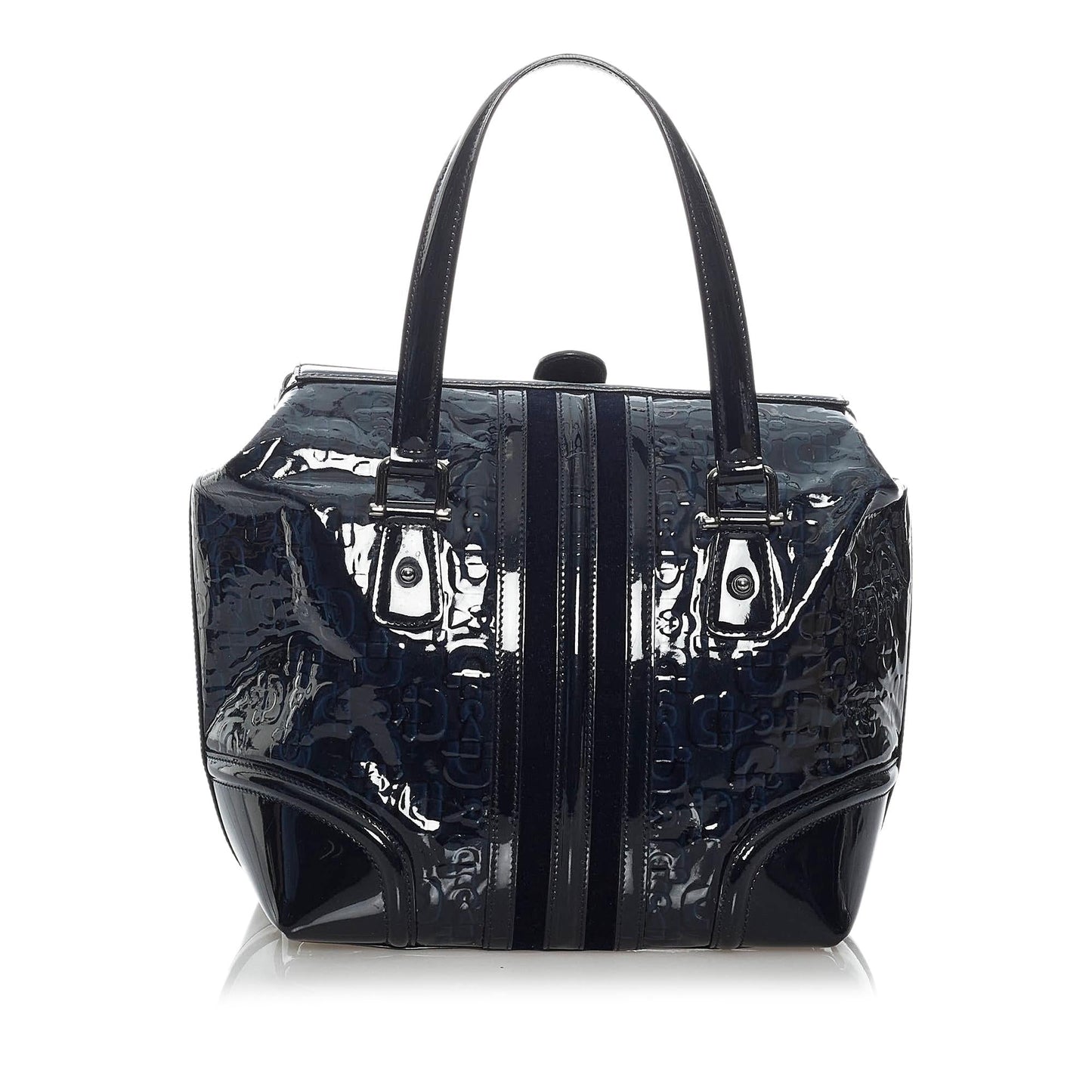 Gucci Horsebit Treasure SHG Leather Patent Blue Satchel Bag