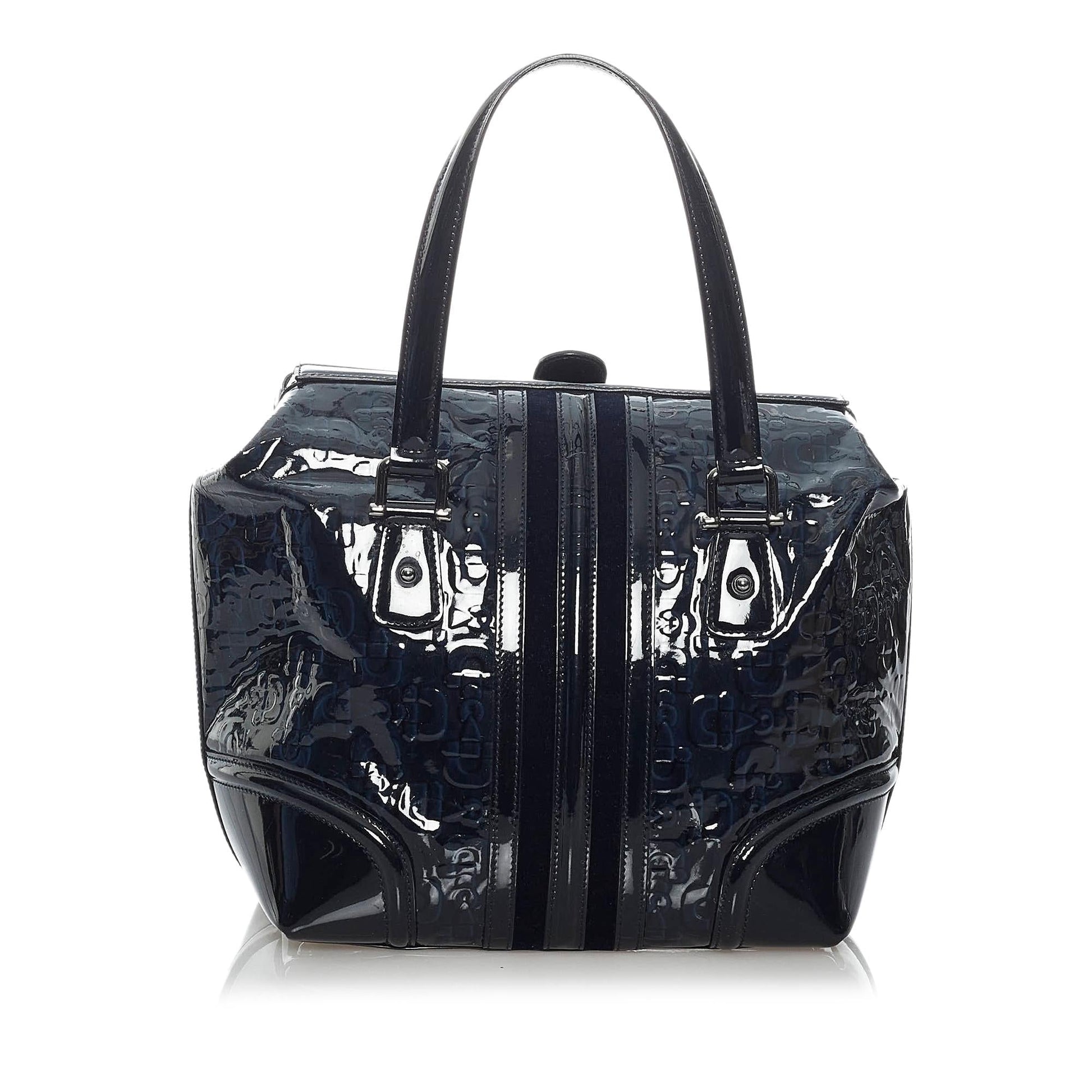 Gucci Horsebit Treasure SHG Leather Patent Blue Satchel Bag