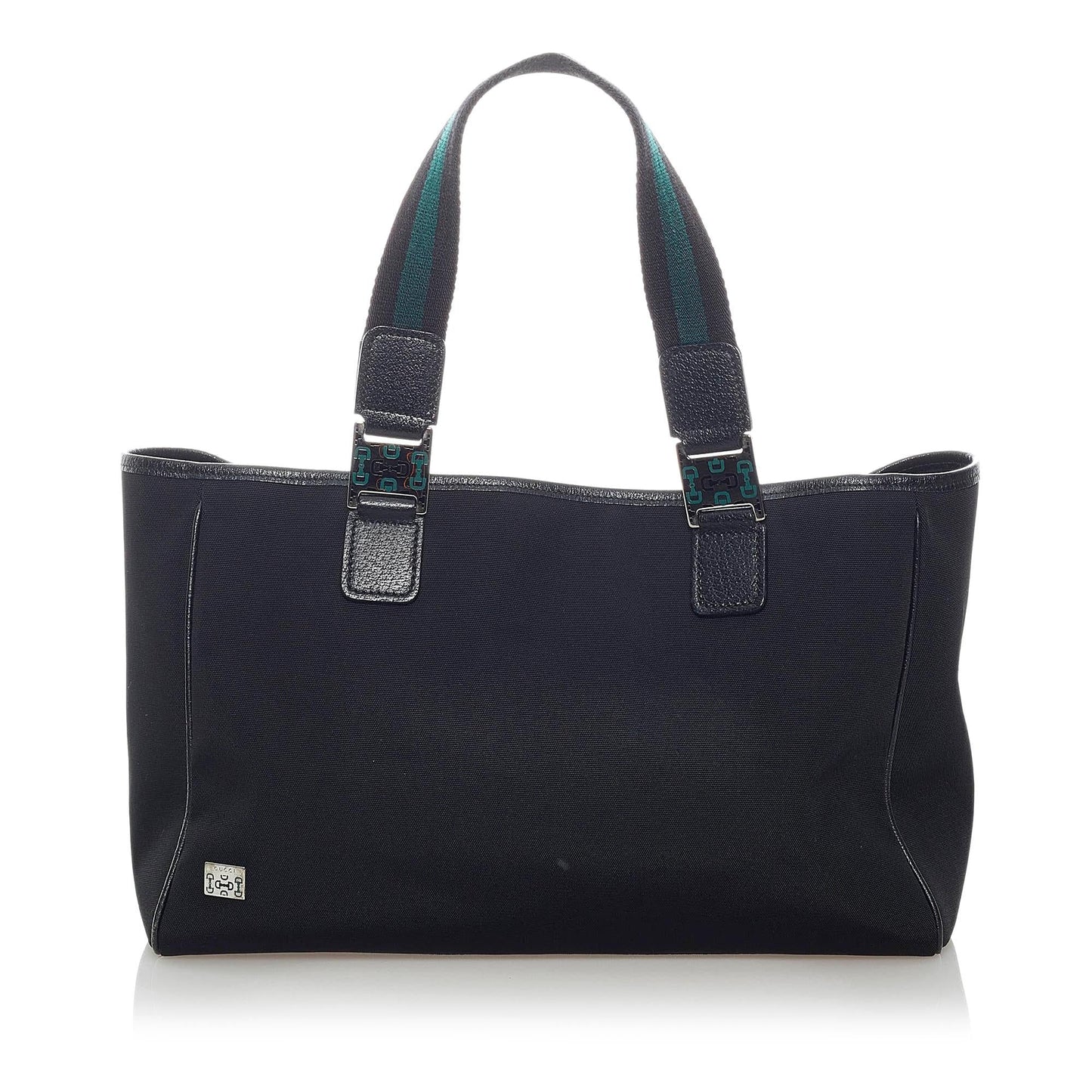 Gucci Horsebit Web SHG Nylon Calf Black Satchel Bag