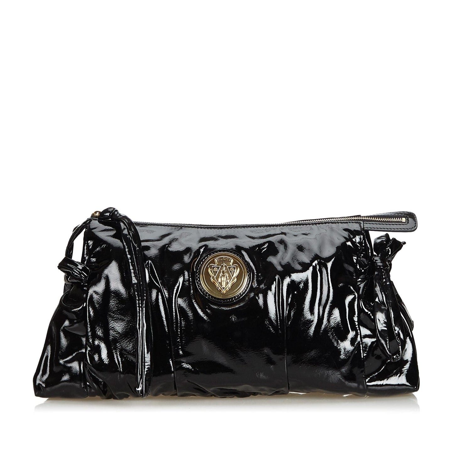 Gucci Hysteria SHG Leather Patent Black Clutch Bag