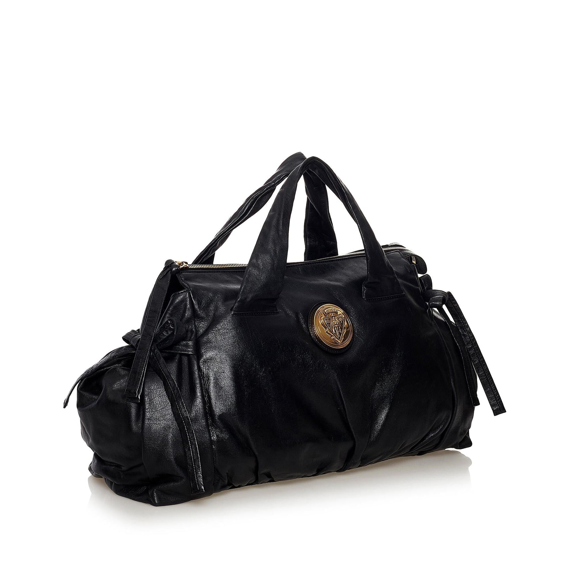 Gucci Hysteria SHG Leather Calf Black Tote Bag Bag Shg