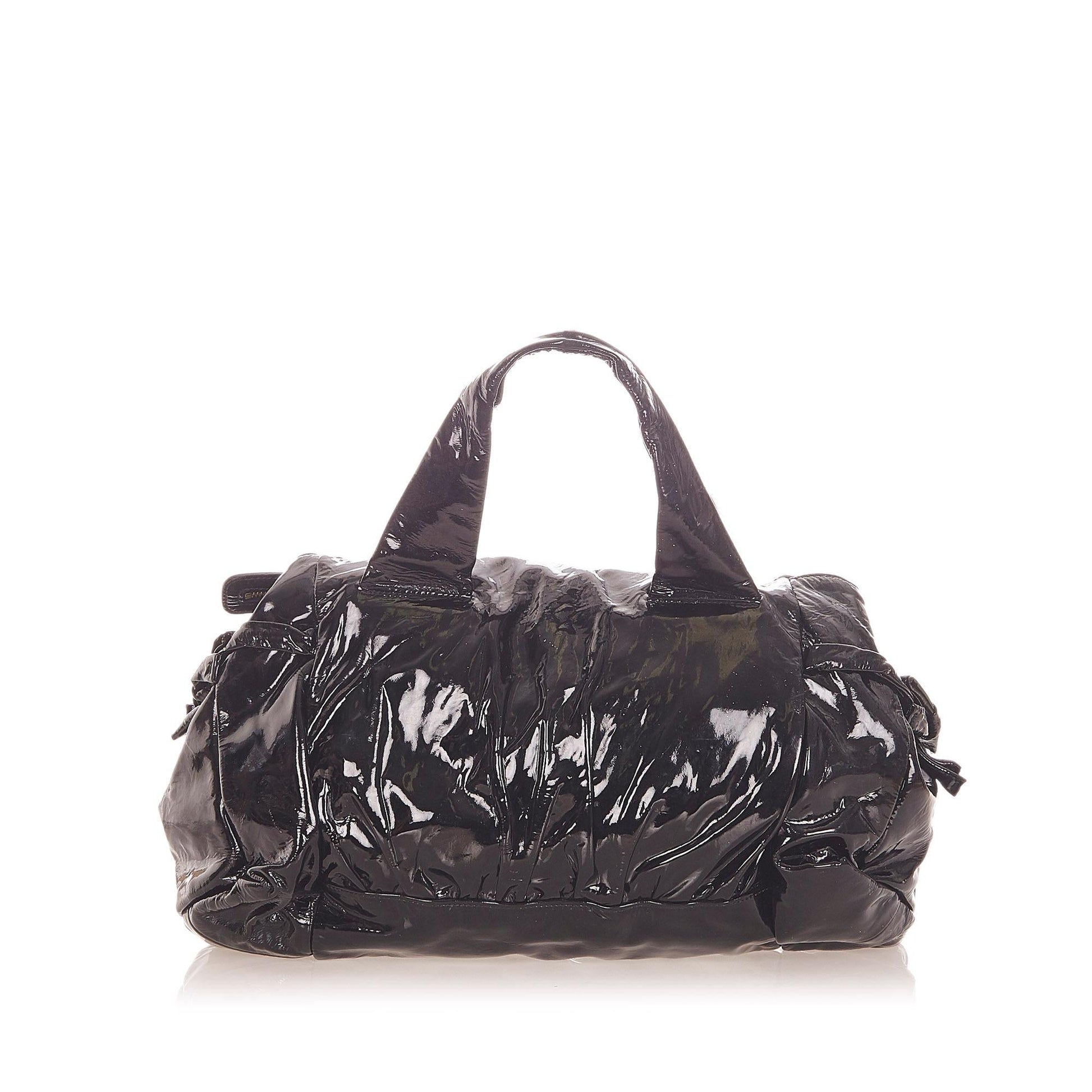 Gucci Hysteria SHG Leather Patent Black Satchel Bag 4