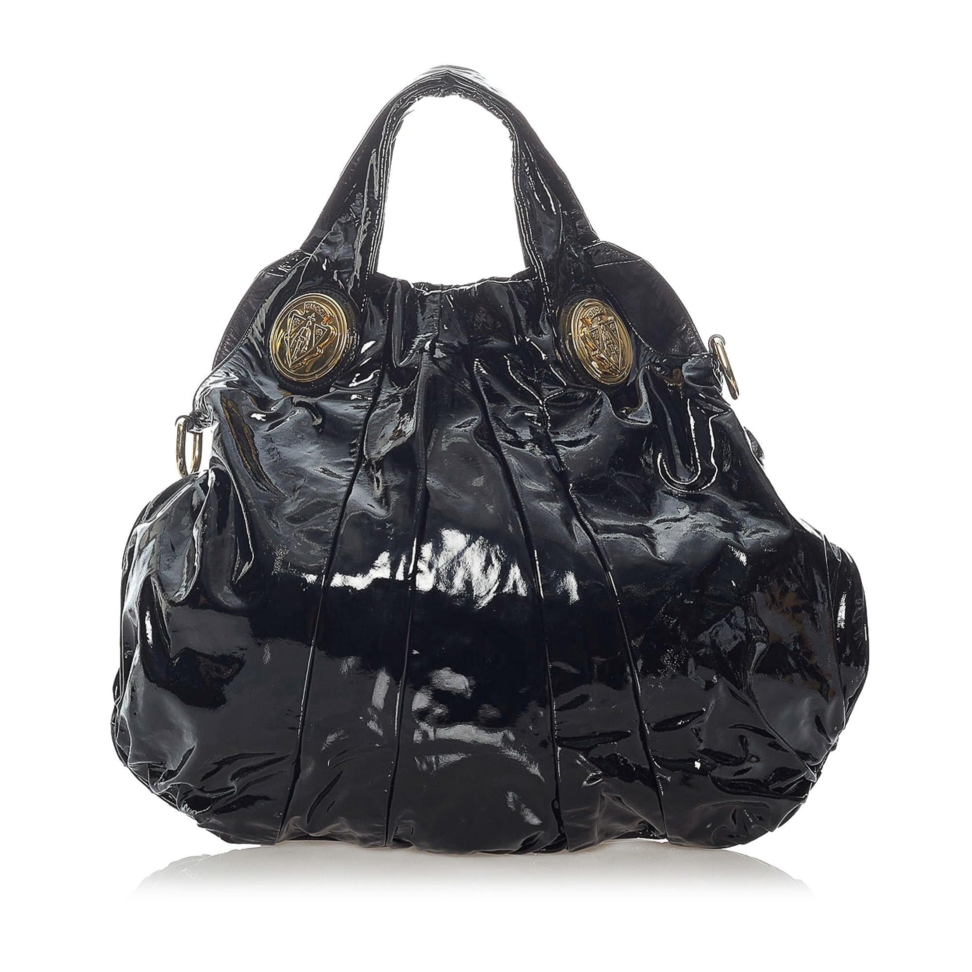 Gucci Hysteria SHG Leather Patent Black Satchel Bag Satchel Shg