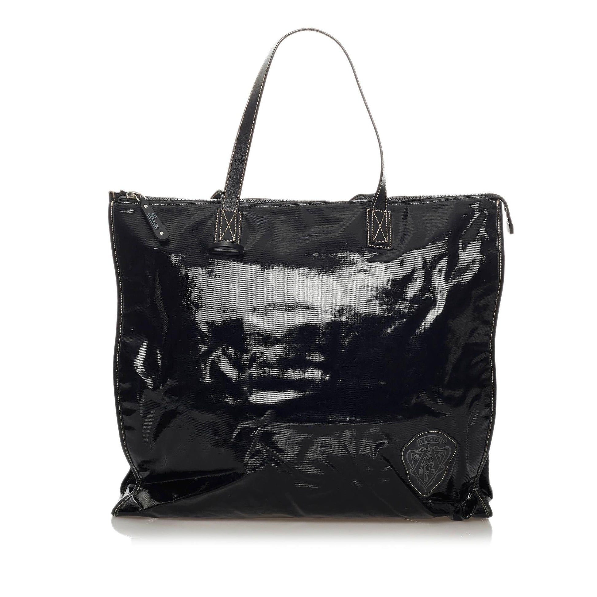 Gucci Hysteria SHG Leather Patent Black Tote Bag